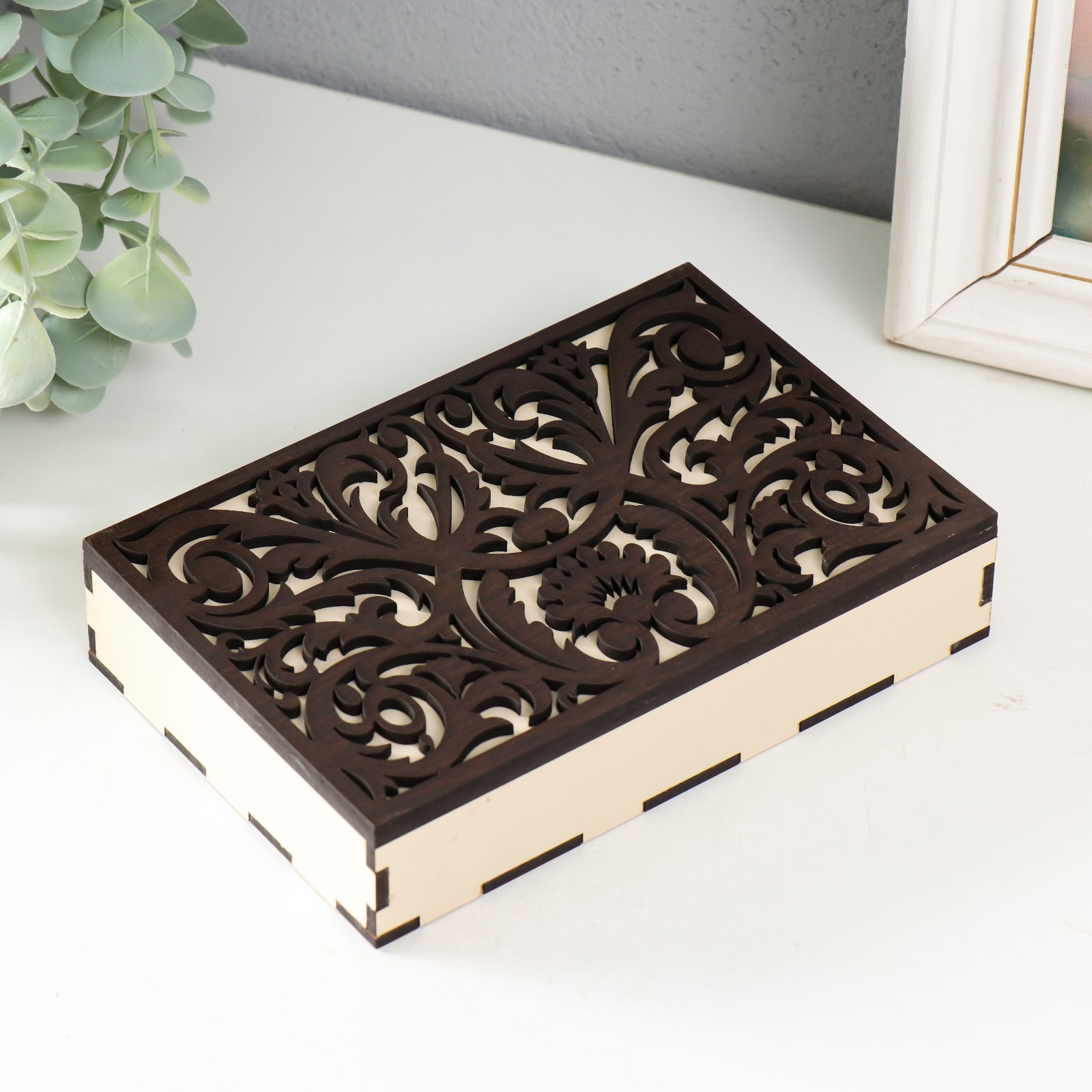 Изображение товара Шкатулка для украшений "Узоры" 15x10x3 см 4