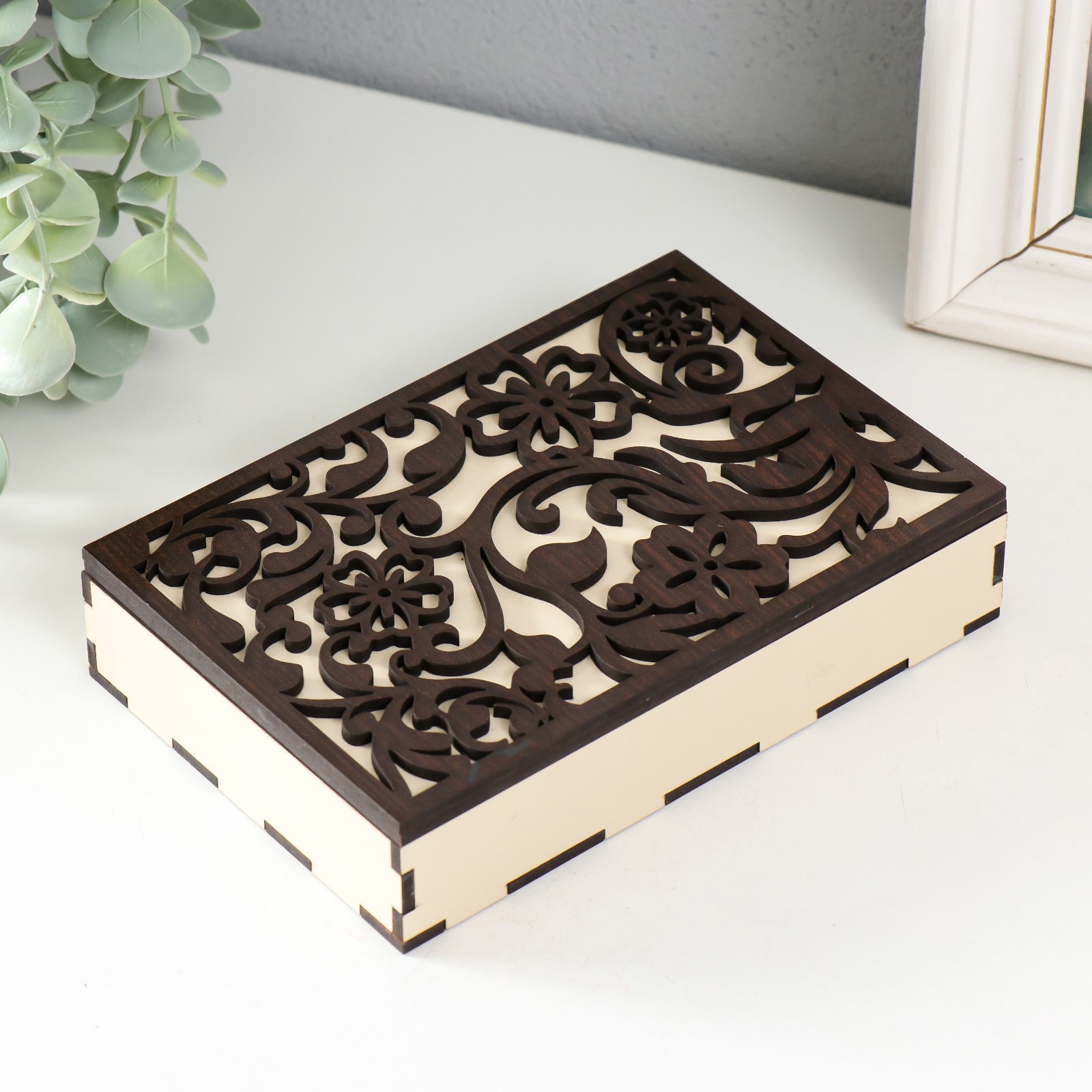 Изображение товара Шкатулка для украшений "Узоры" 15x10x3 см