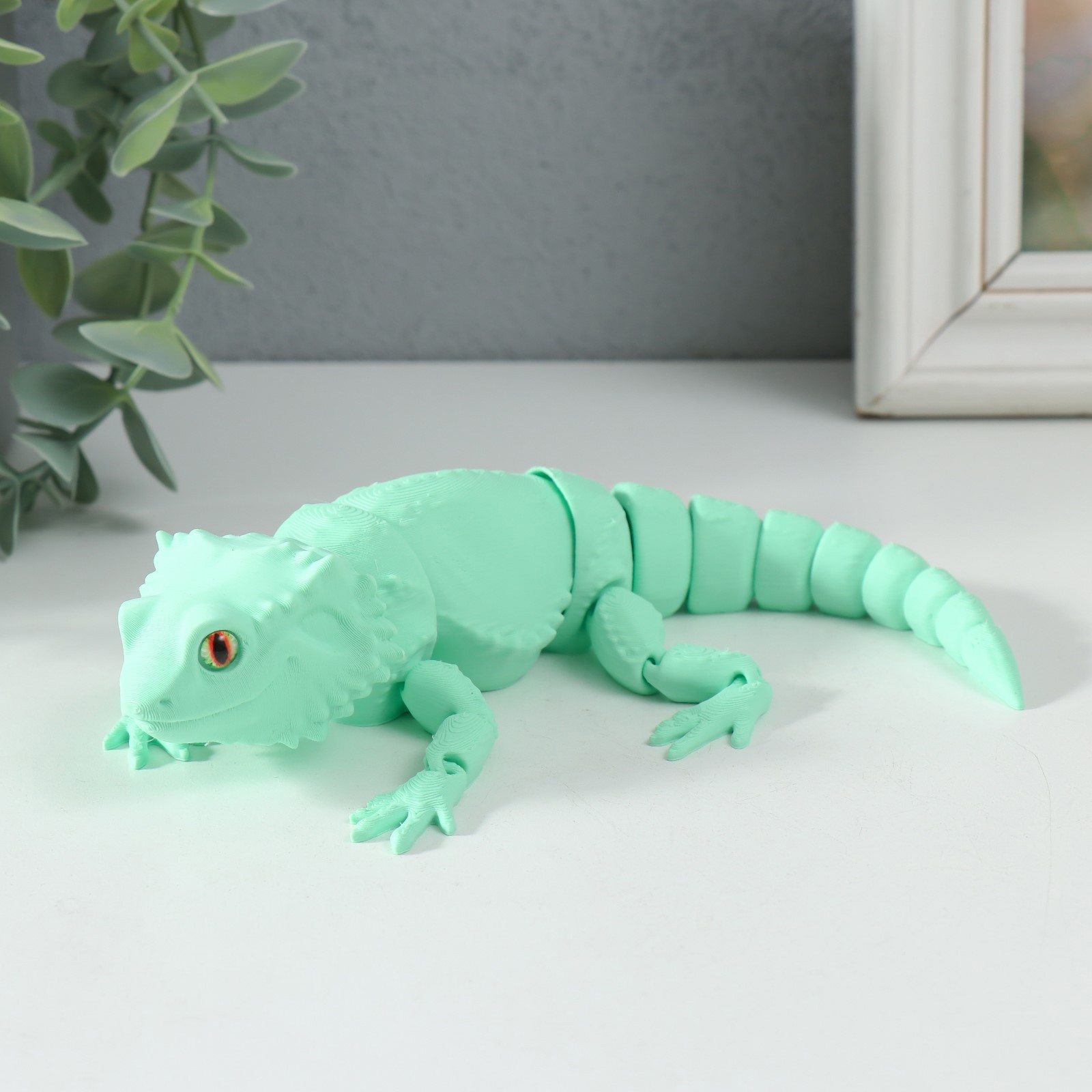 Изображение товара Сувенир-антистресс "Бородатая Агама Клайд" 20.5x14x4 см мятный