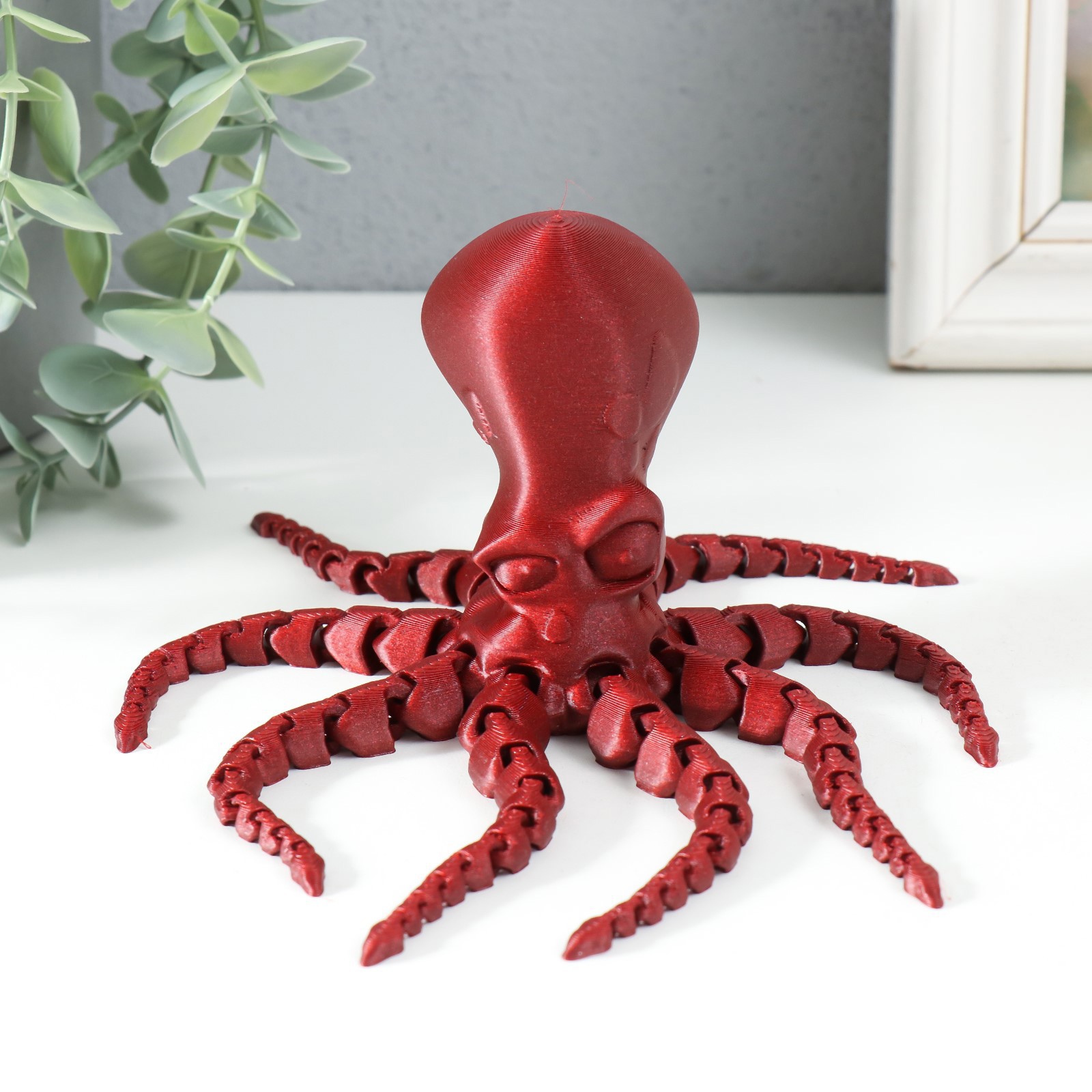 Изображение товара Осьминог Марвин — сувенир-антистресс 22х22х8 см, бордовый