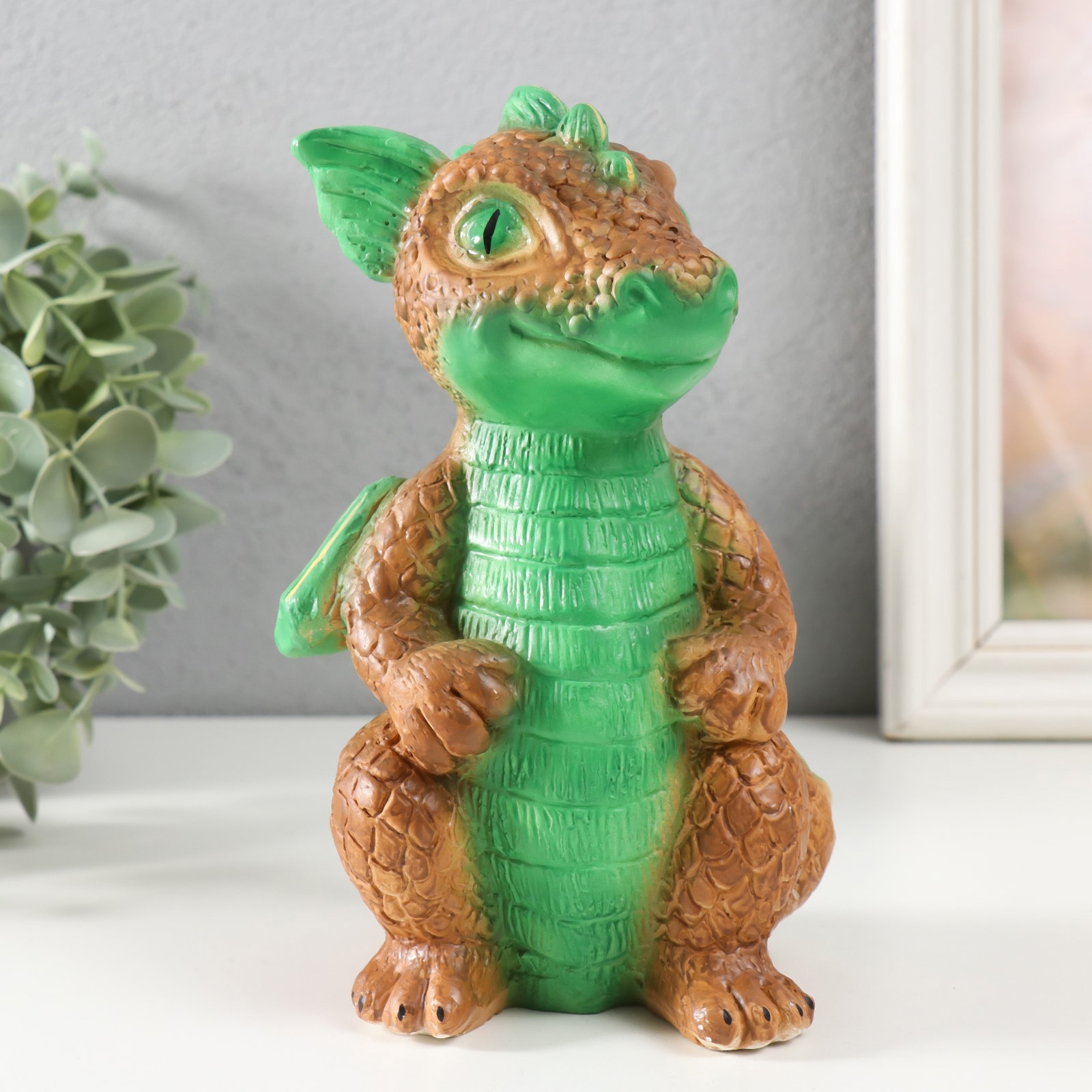 Изображение товара Фигурка "Дракончик" 18x10x10 см зелёно-коричневый