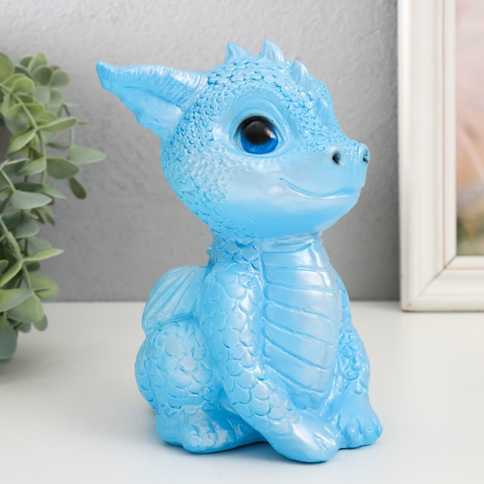 Изображение товара Фигурка гипс "Дракоша" 17.5x11.5x12.5 см голубой