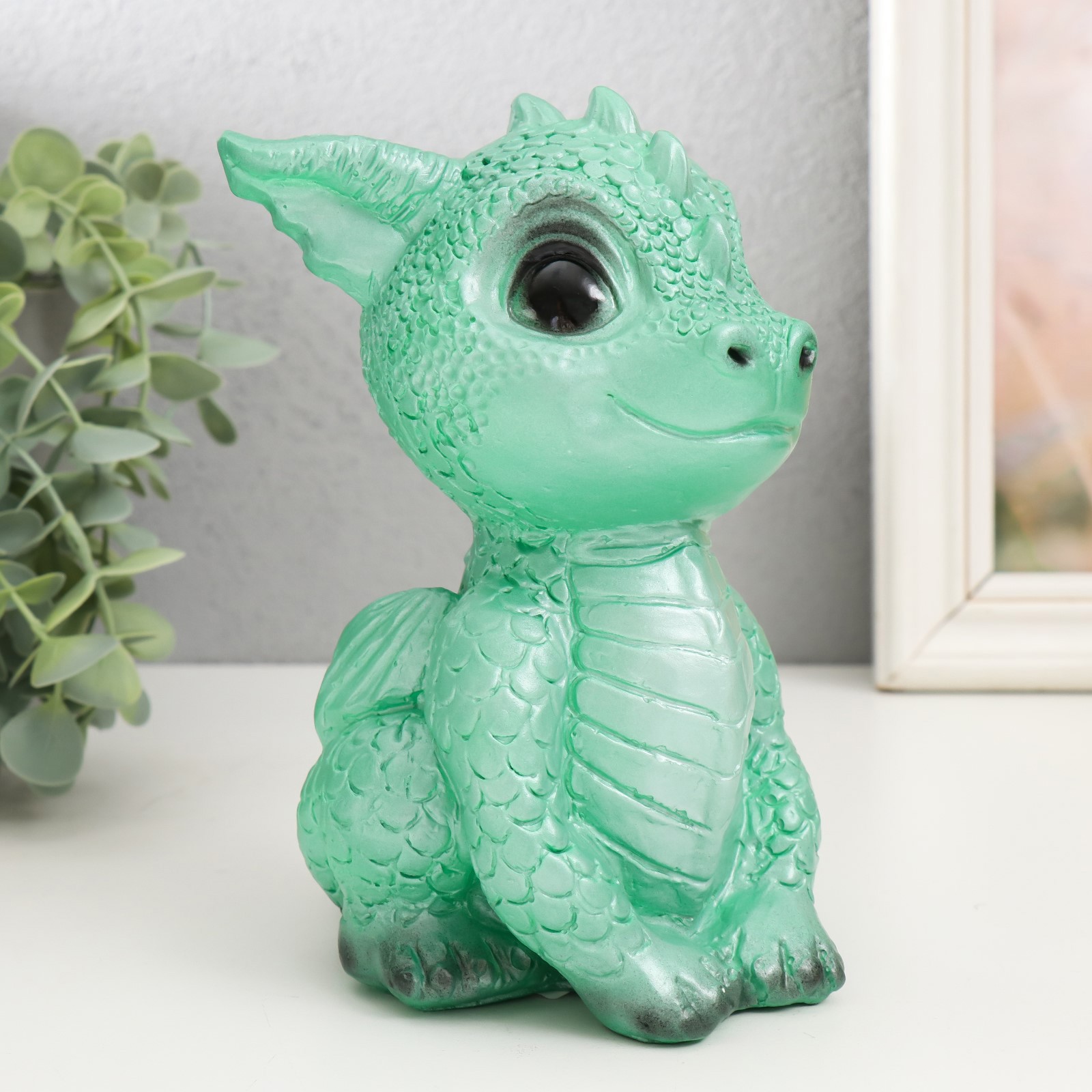 Изображение товара Фигурка гипс "Дракоша" 17.5x11.5x12.5 см зелёный