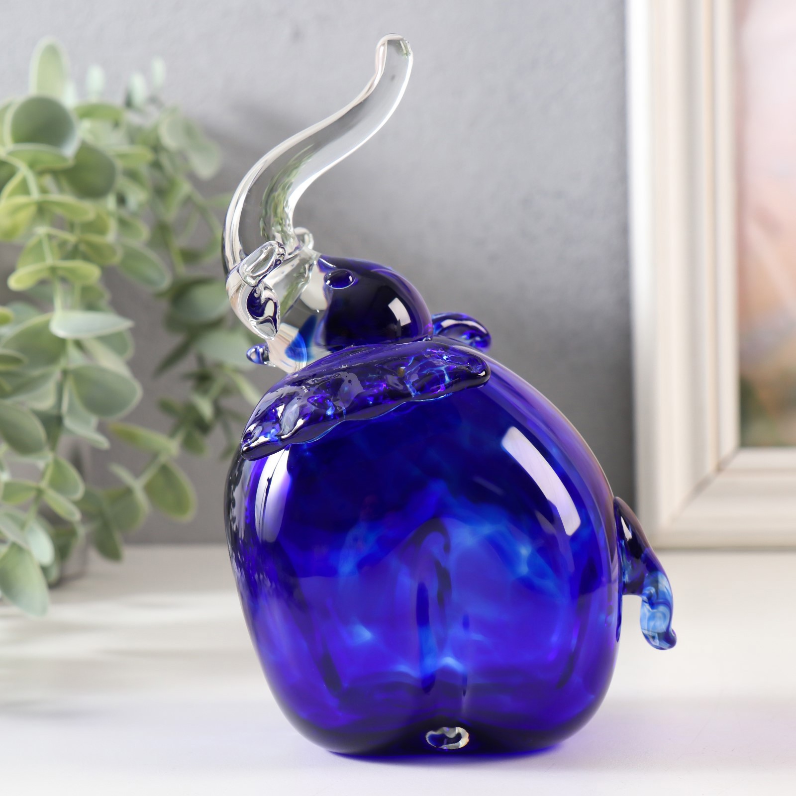 Изображение товара Фигурка стекло "Слон" 15 см синий