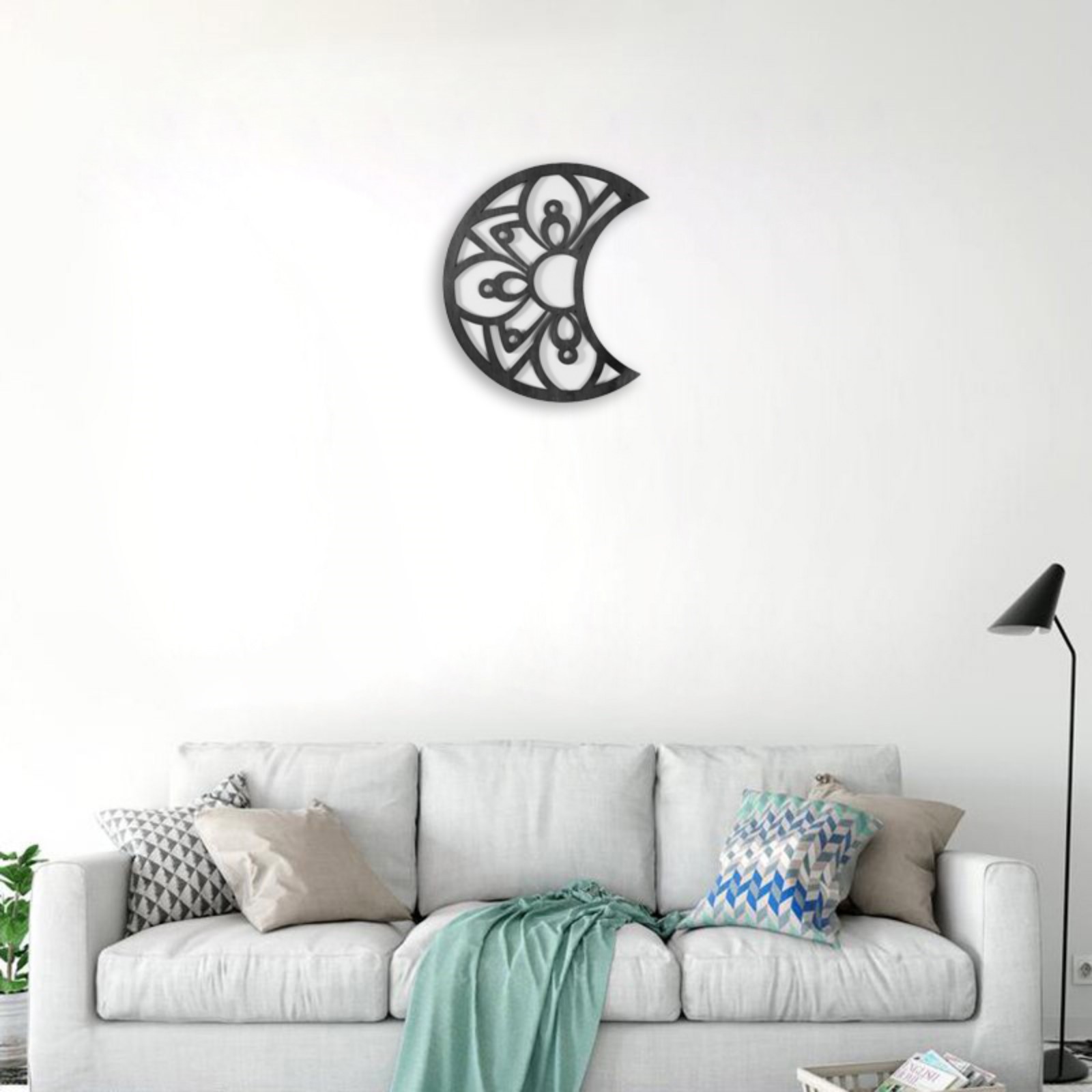 Изображение товара Панно Круг. Орнамент 2 — 30 см, фанера, черный