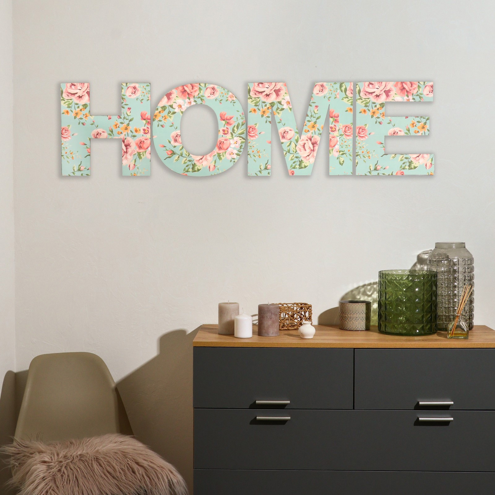 Изображение товара Панно на стену декоративное "Home. Розочки" высота букв 19.5 см набор 4 детали Изображение товара Панно на стену декоративное "Home. Розочки" высота букв 19.5 см набор 4 детали