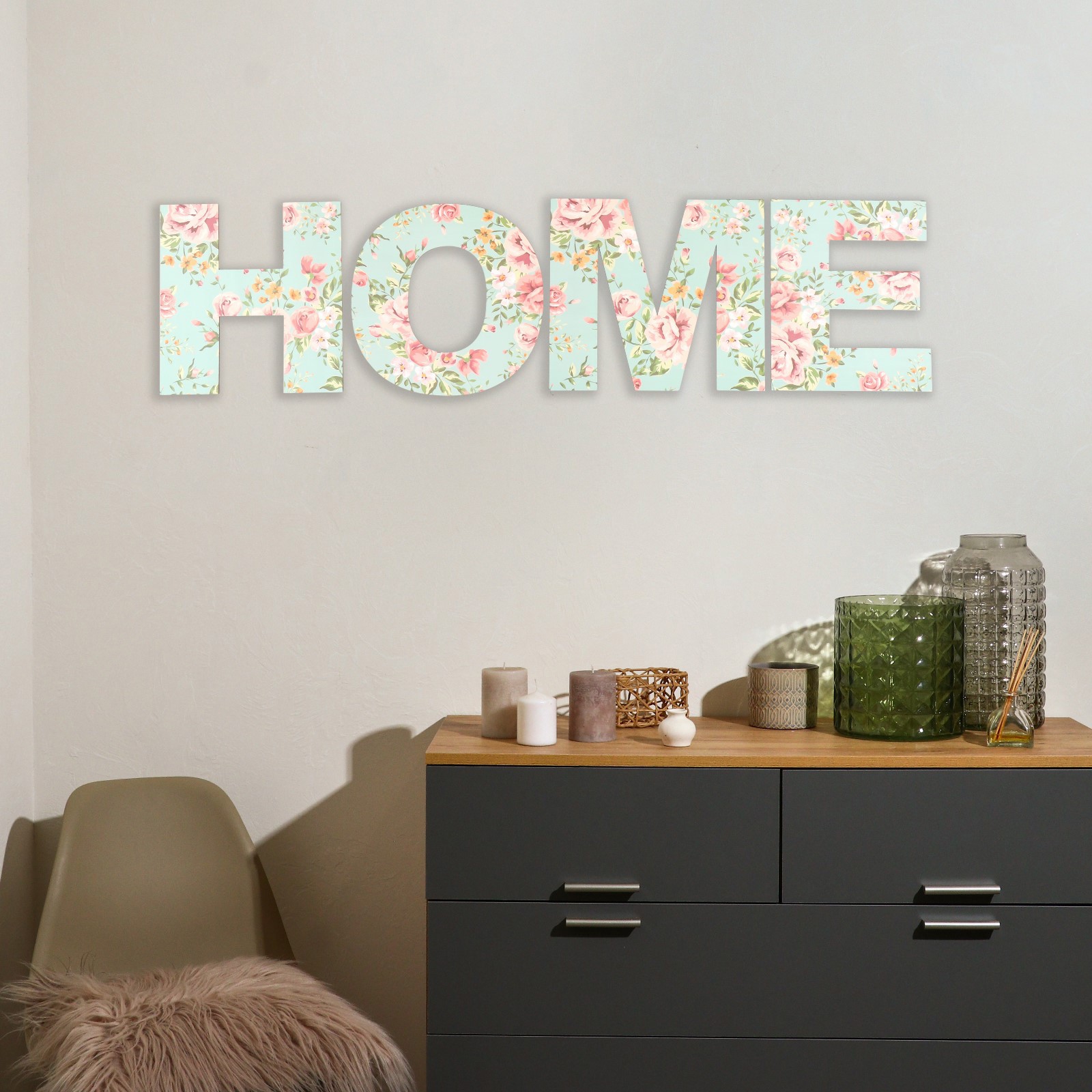 Изображение товара Панно SIMALAND HOME. Розочки набор 4 детали высота букв 29.5 см