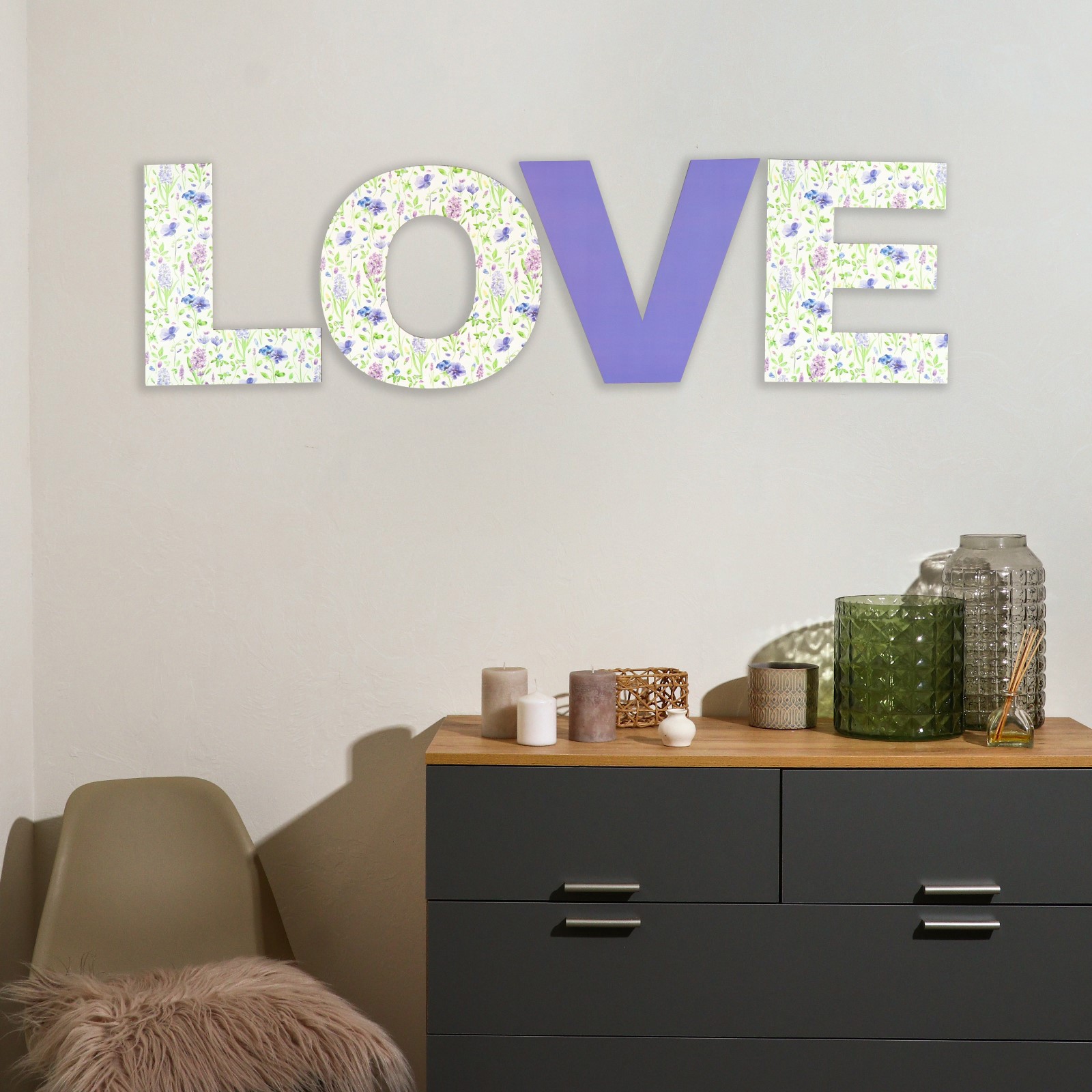 Изображение товара Панно Love Цветочки 29,5 см, 4 детали — декоративное ХДФ