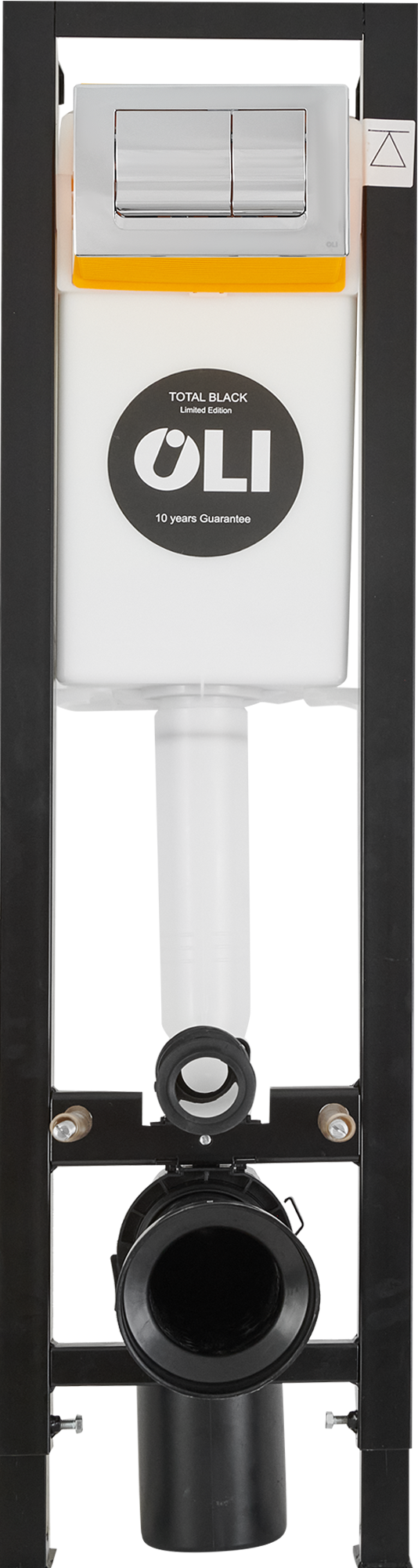 Изображение товара Инсталляция Oli Quadra Black 30 см для подвесного унитаза с кнопкой цвет хром