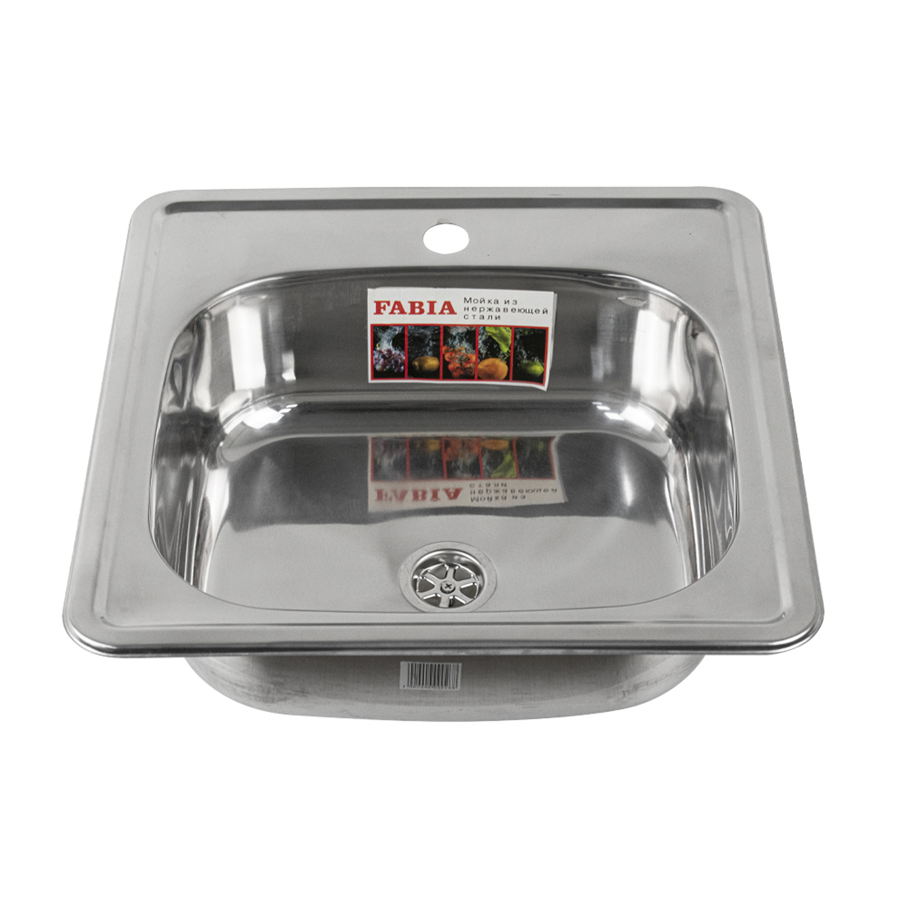 Изображение товара Врезная кухонная мойка Fabia 4848 из нержавеющей стали серого цвета