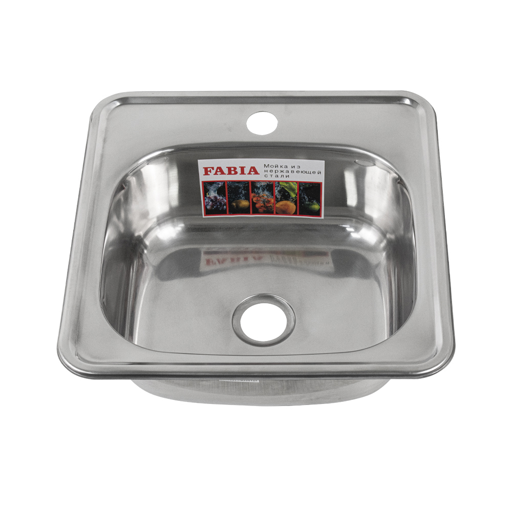 Изображение товара Врезная мойка Fabia 62182 38x38x16 см нержавеющая сталь цвет серый