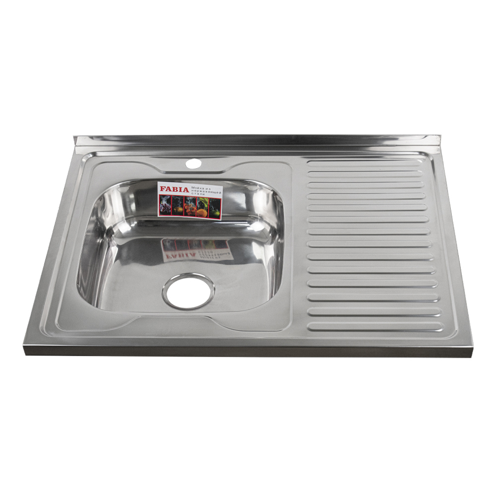 Изображение товара Накладная мойка Fabia 62275L 60x80x16 см нержавеющая сталь цвет серебристый