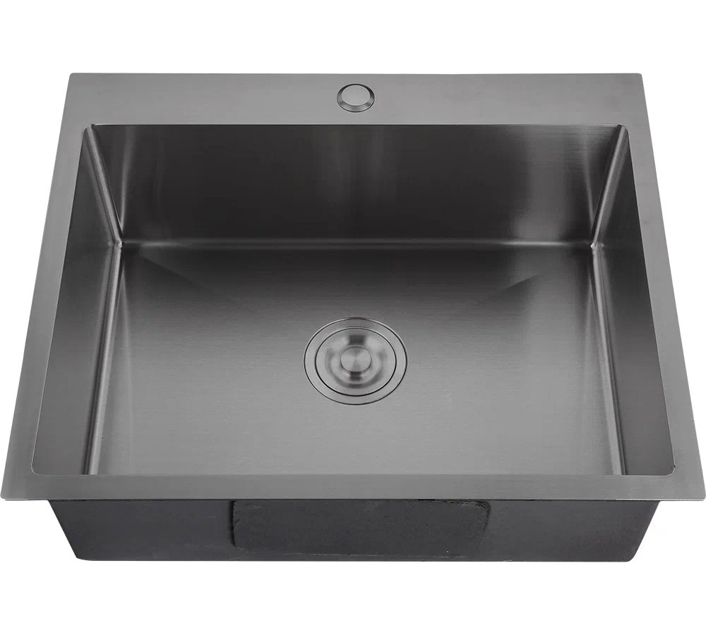 Изображение товара Врезная кухонная мойка GranFest 6045 PVD графит 60x45 см нержавейка