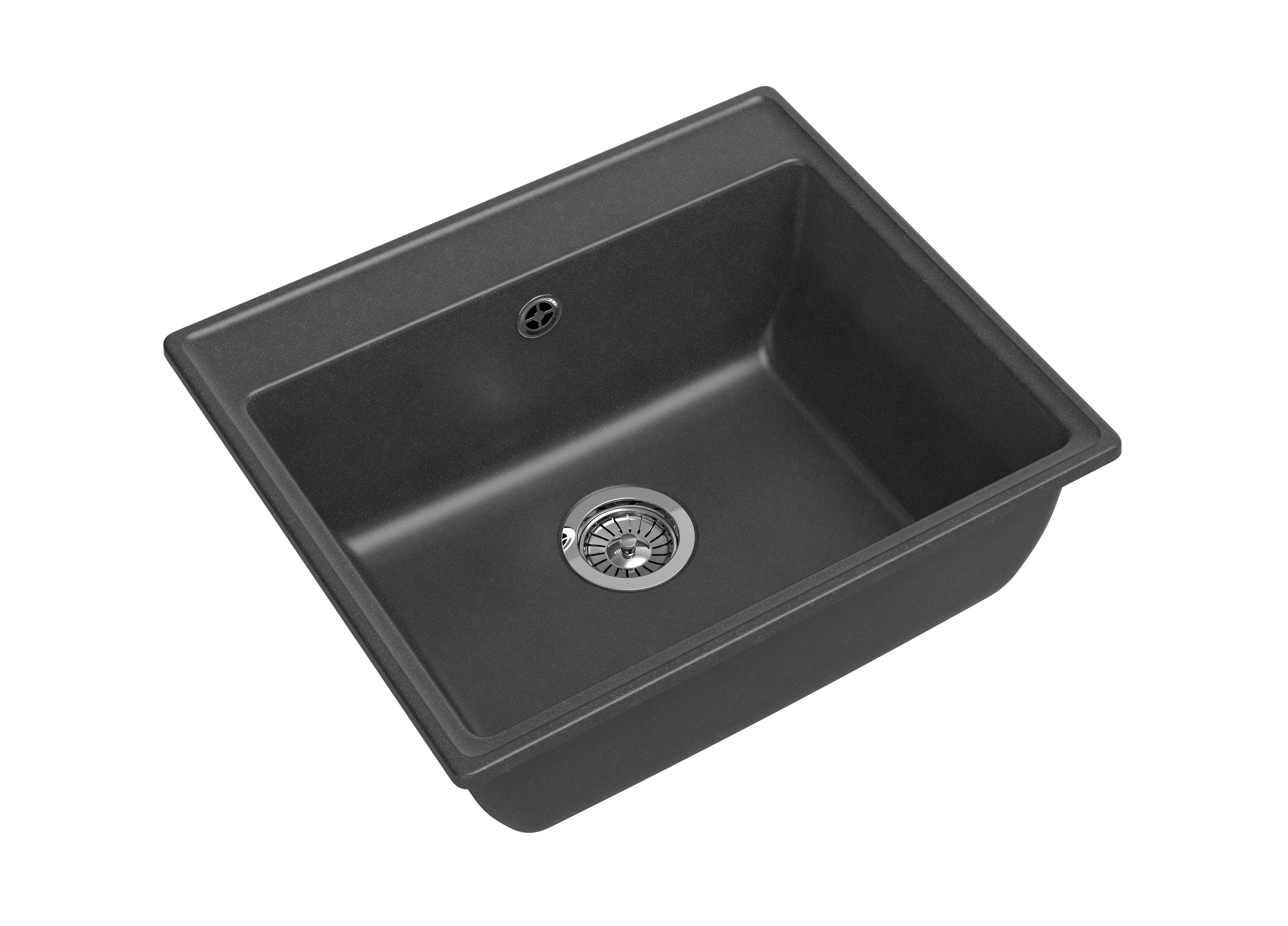 Изображение товара Кухонная мойка Granfest Vertex V-580 графит 58х50 см материл литьевой мрамор