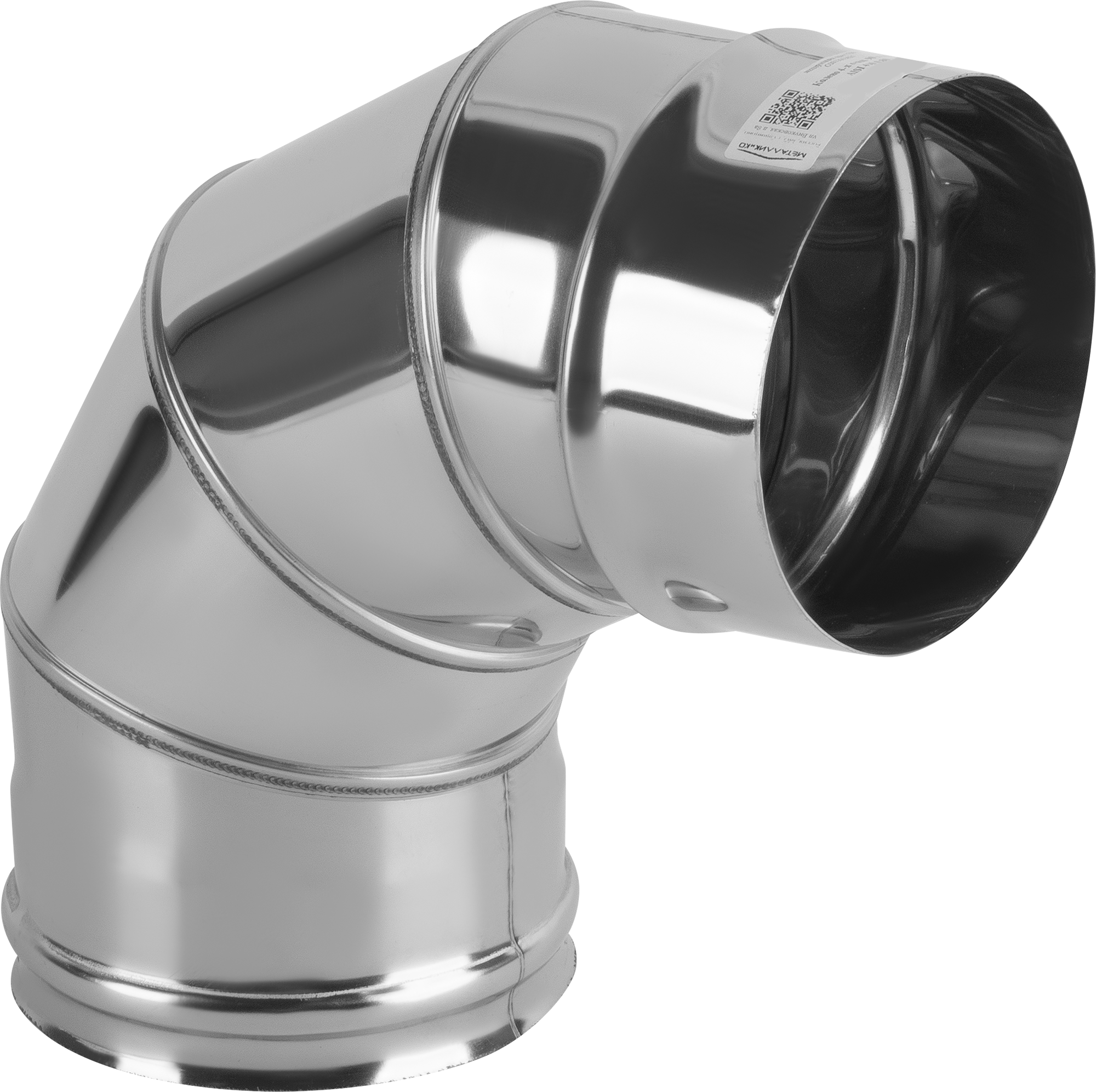 Изображение товара Колено 4 секции Металлик и Ко угол 90 для дымохода D120 мм