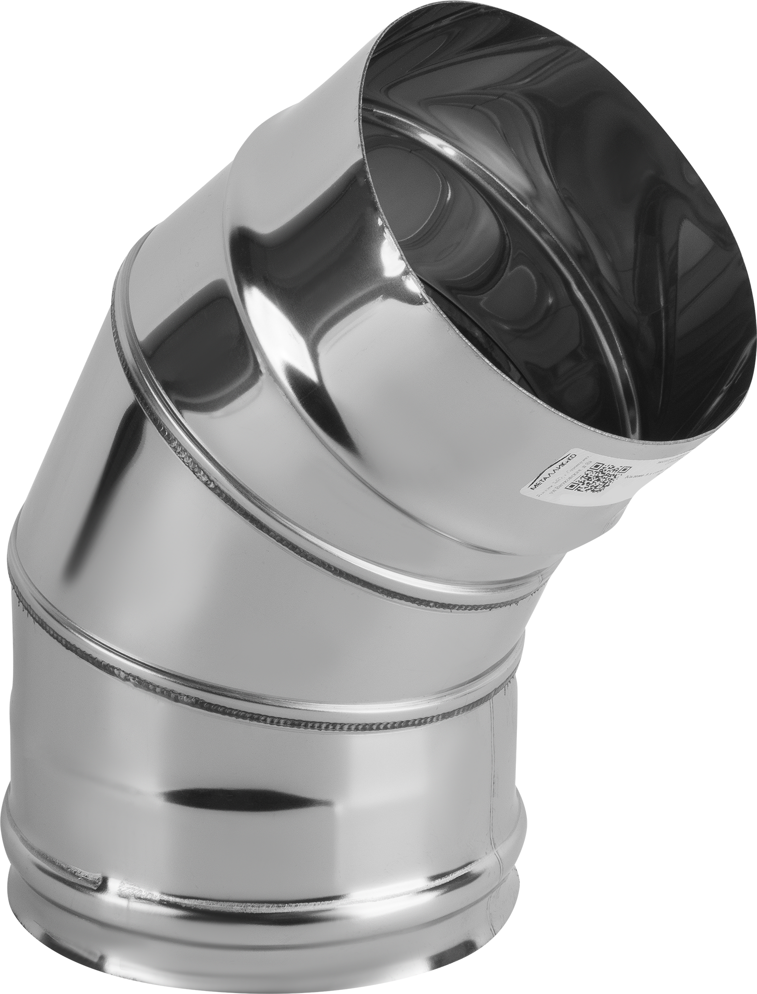 Изображение товара Колено 3 секции Металлик и Ко угол 135 для дымохода D120 мм