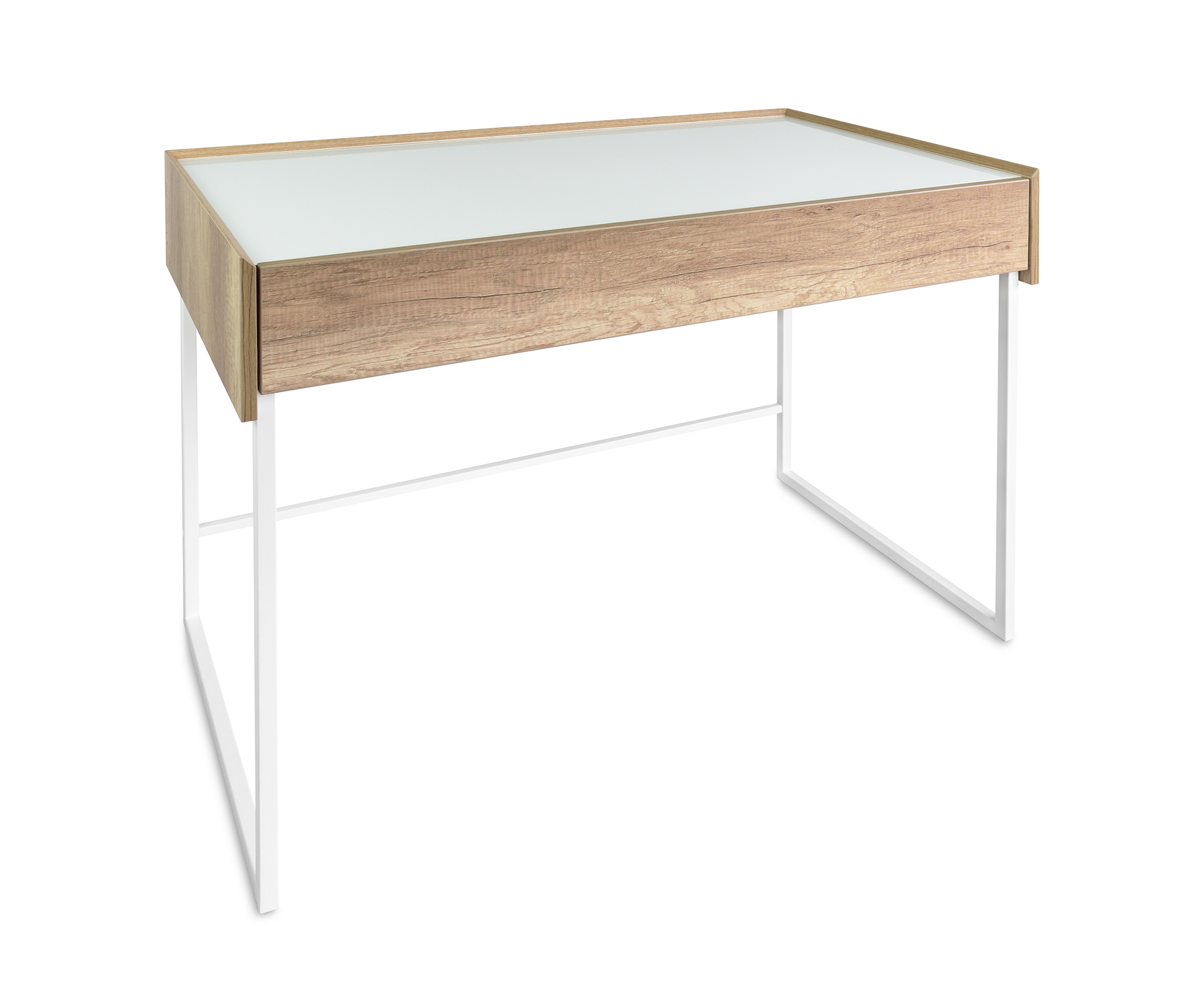 Изображение товара Офисный стол MetalDesign MD 3001 110x58 см белый с закаленным стеклом