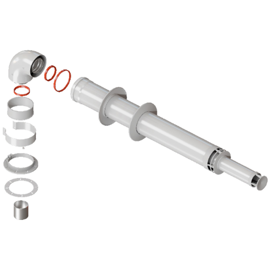 Изображение товара Комплект дымохода Rommer антилёд универсальный 60/100 1220мм для котлов
