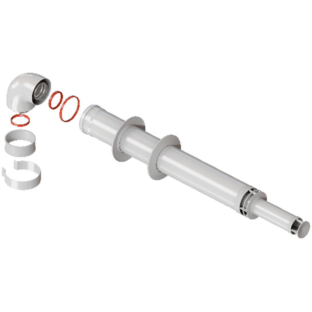 Изображение товара Комплект дымохода коаксиальный Rommer D60/100 мм 1.2 м антилед