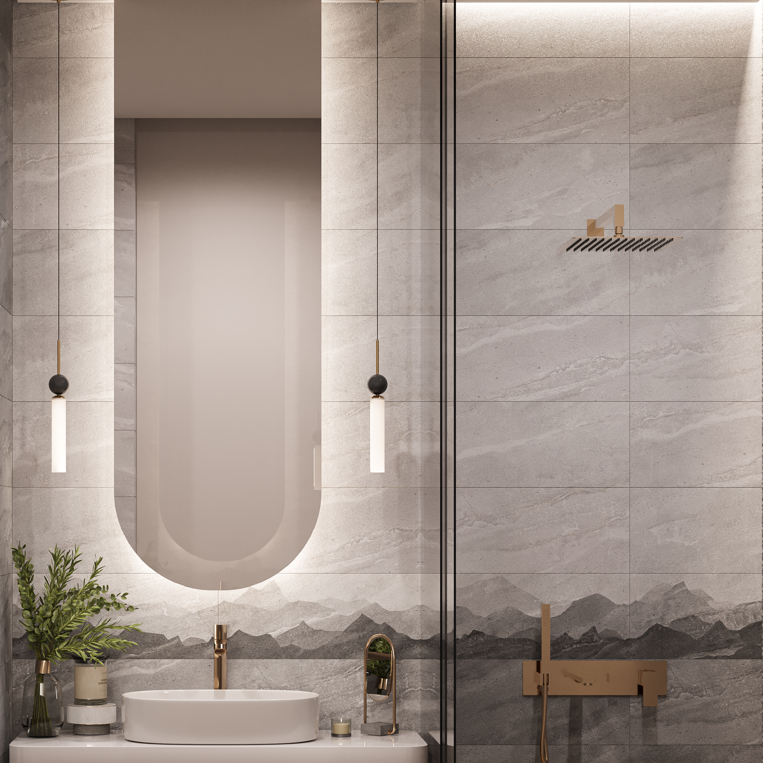 Изображение товара Плитка настенная Gracia Ceramica Fog 25x60 см 1.2 м² матовая с sugar эффектом цвет серый