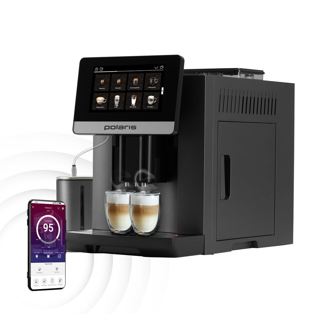 Изображение товара Электрическая кофемашина Polaris 2080AC 20 бар Wi-Fi управление PROFI-CREAM