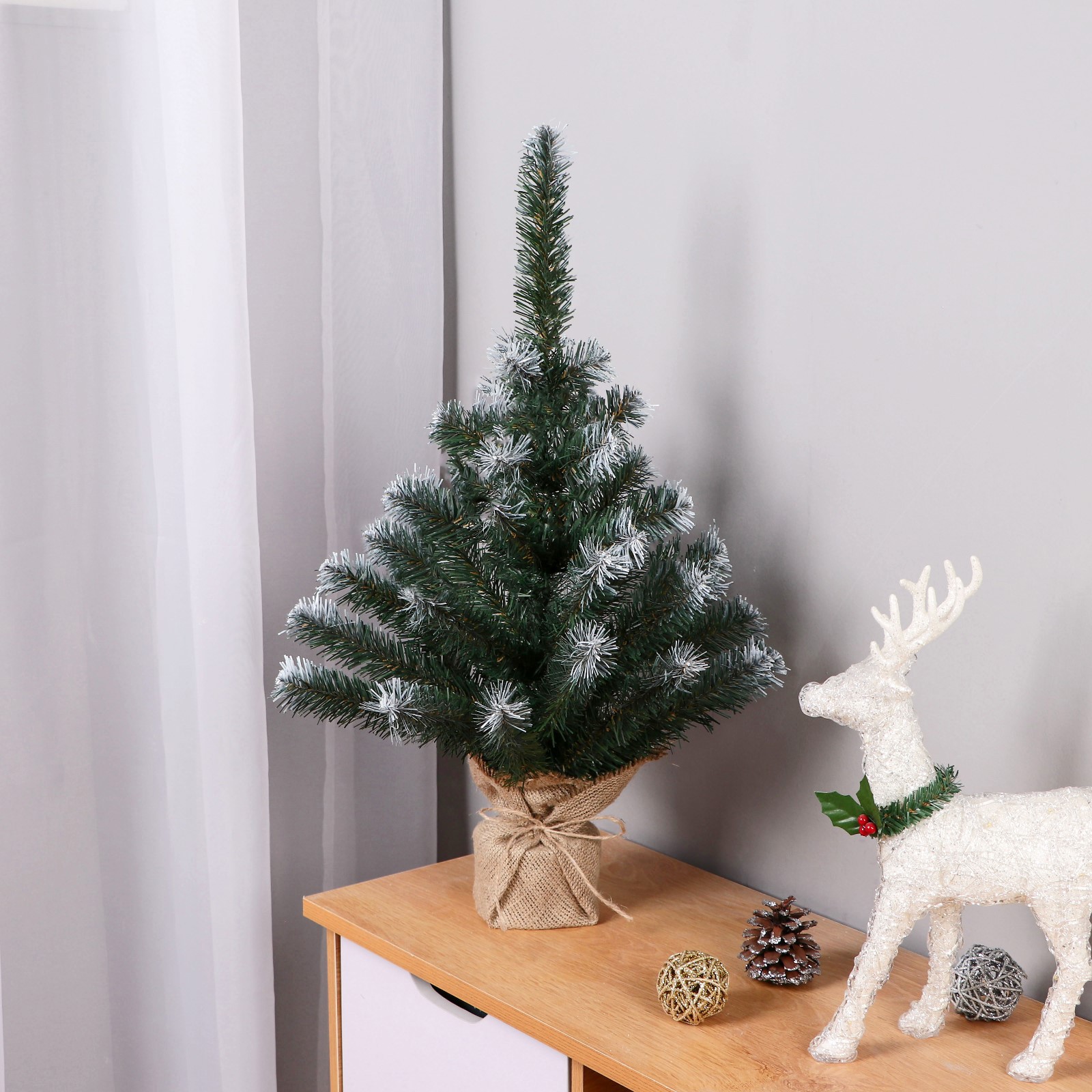 Изображение товара Ель новогодняя искусственная Simaland 10111375 Классическая белоснежная заснеженная 65 см