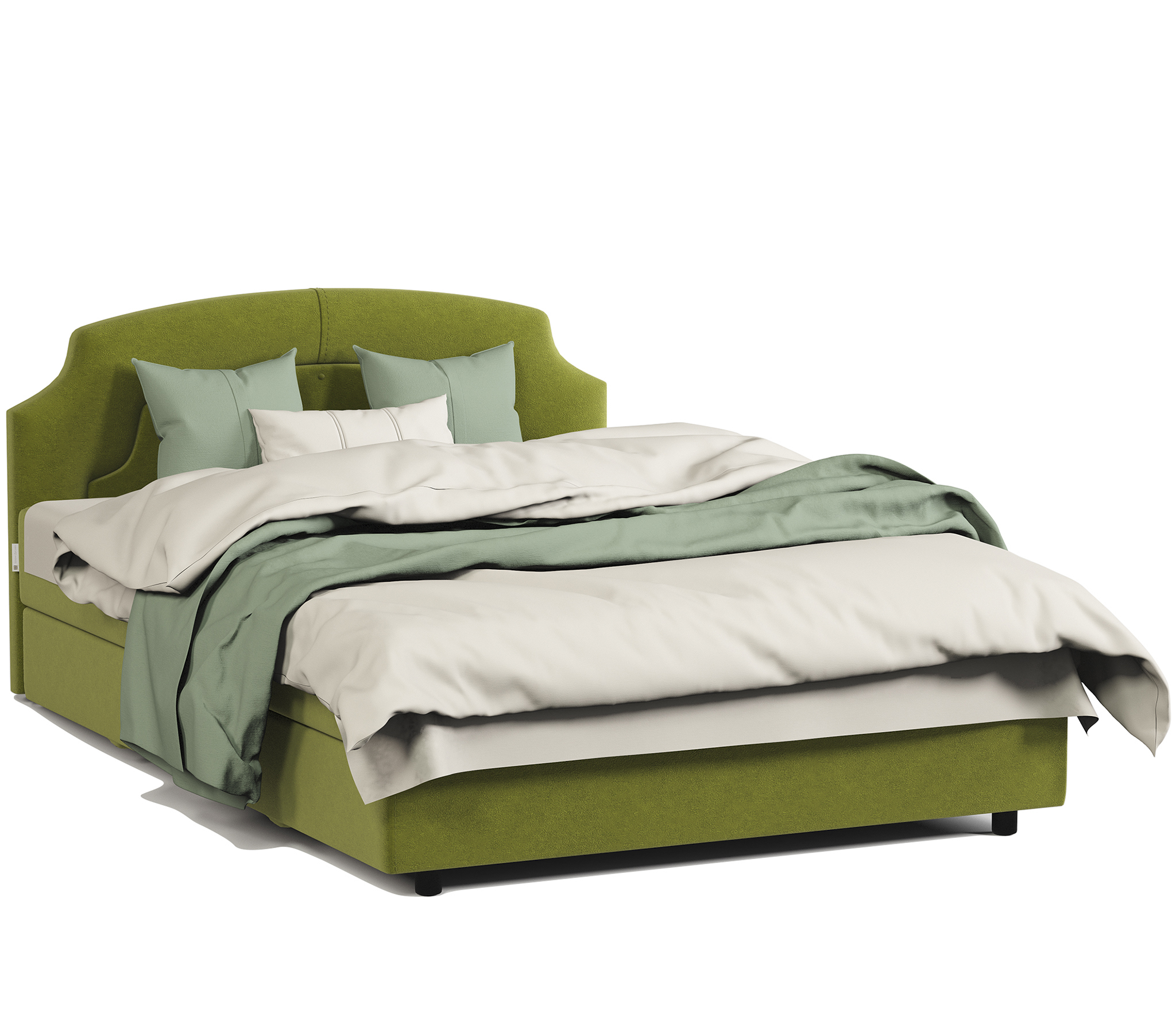 Изображение товара Кровать Шарм-дизайн Шарм с ящиком и матрасом 120x202 см зеленая