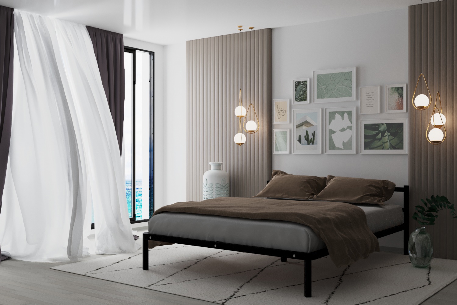 Изображение товара Кровать Berhouse Мета М160 160x200 см металл цвет черный