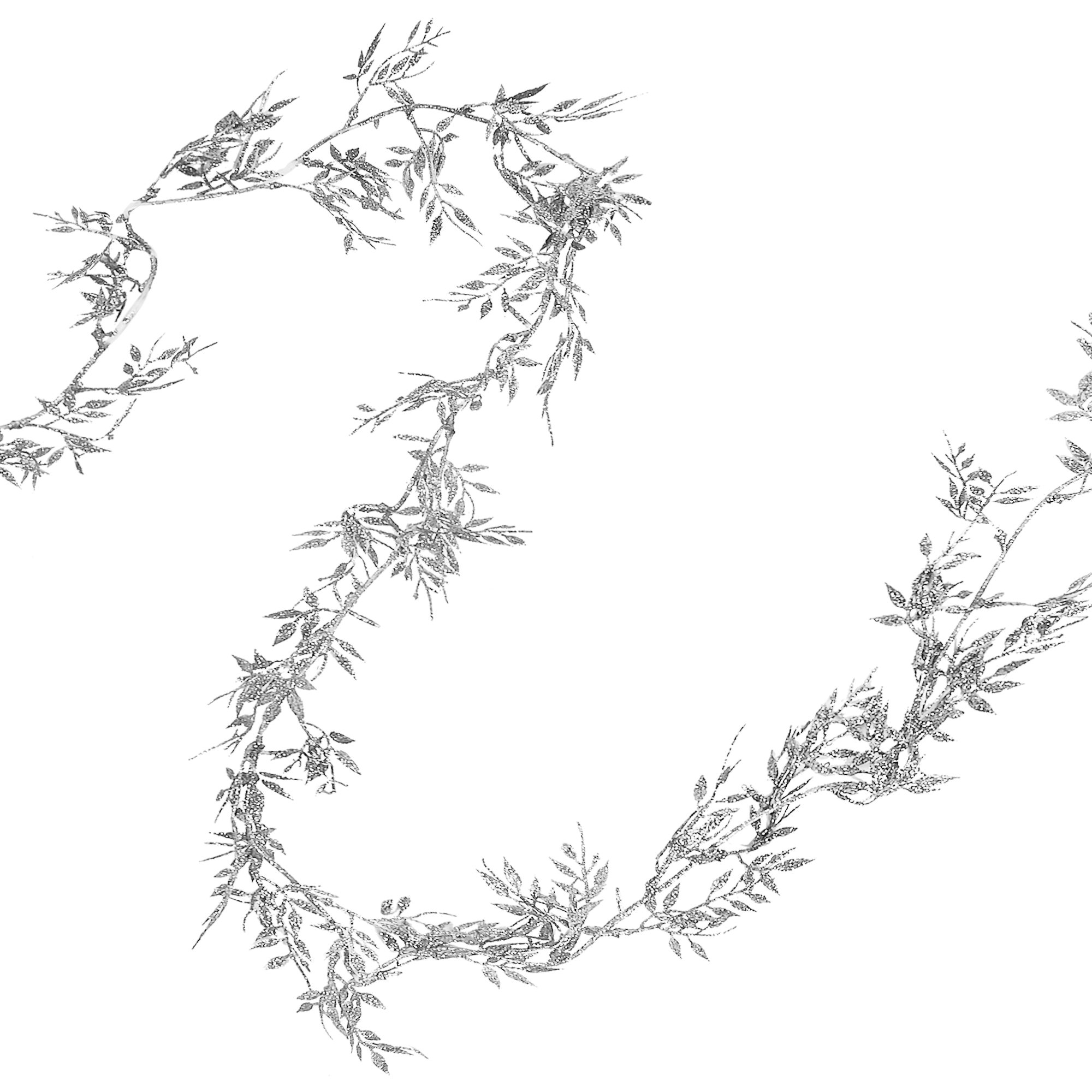 Изображение товара Новогодняя гирлянда 175 см серого цвета с блестками для оформления дома