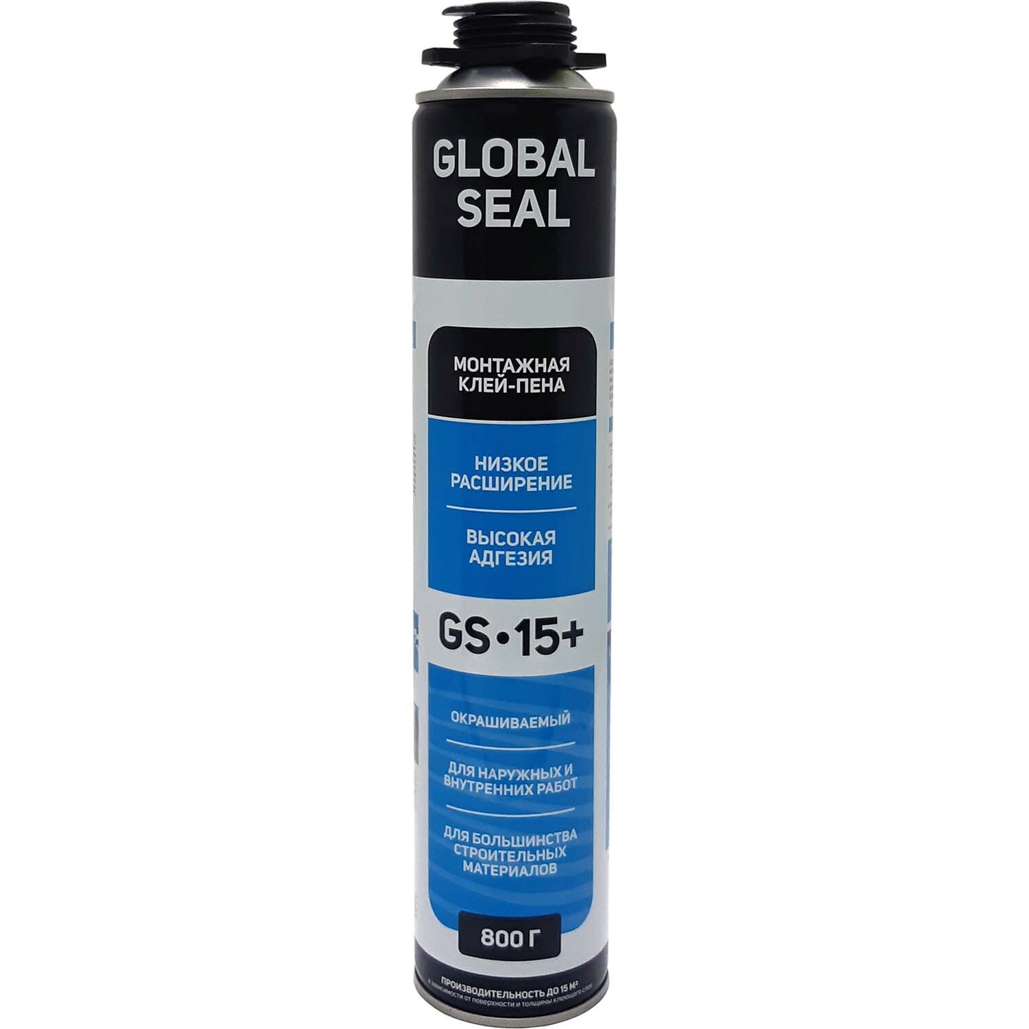 Изображение товара Клей-пена монтажная профессиональная Global seal gs-15 всесезонная 750 мл Изображение товара Клей-пена монтажная профессиональная Global seal gs-15 всесезонная 750 мл