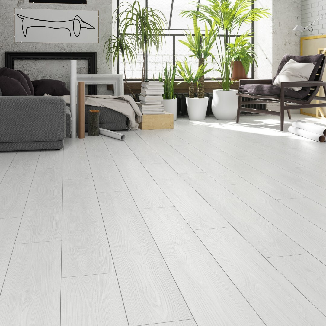 Изображение товара Ламинат Camsan Gloria Мильда 33 класс 12 мм белый 1.57 м²