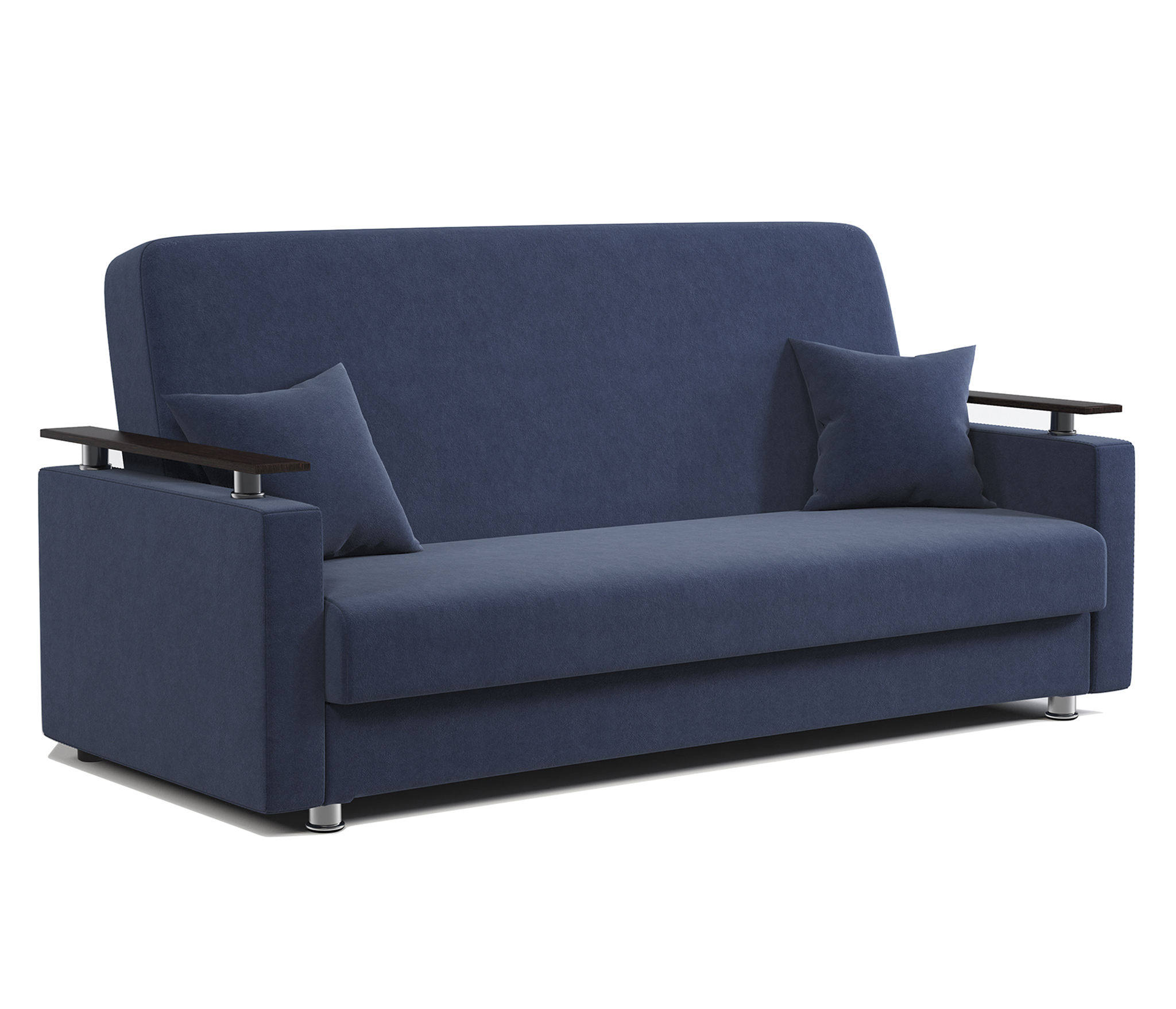 Изображение товара Раскладной диван Шарм-Дизайн Мелодия дп №2 215x100x100 см велюр синий