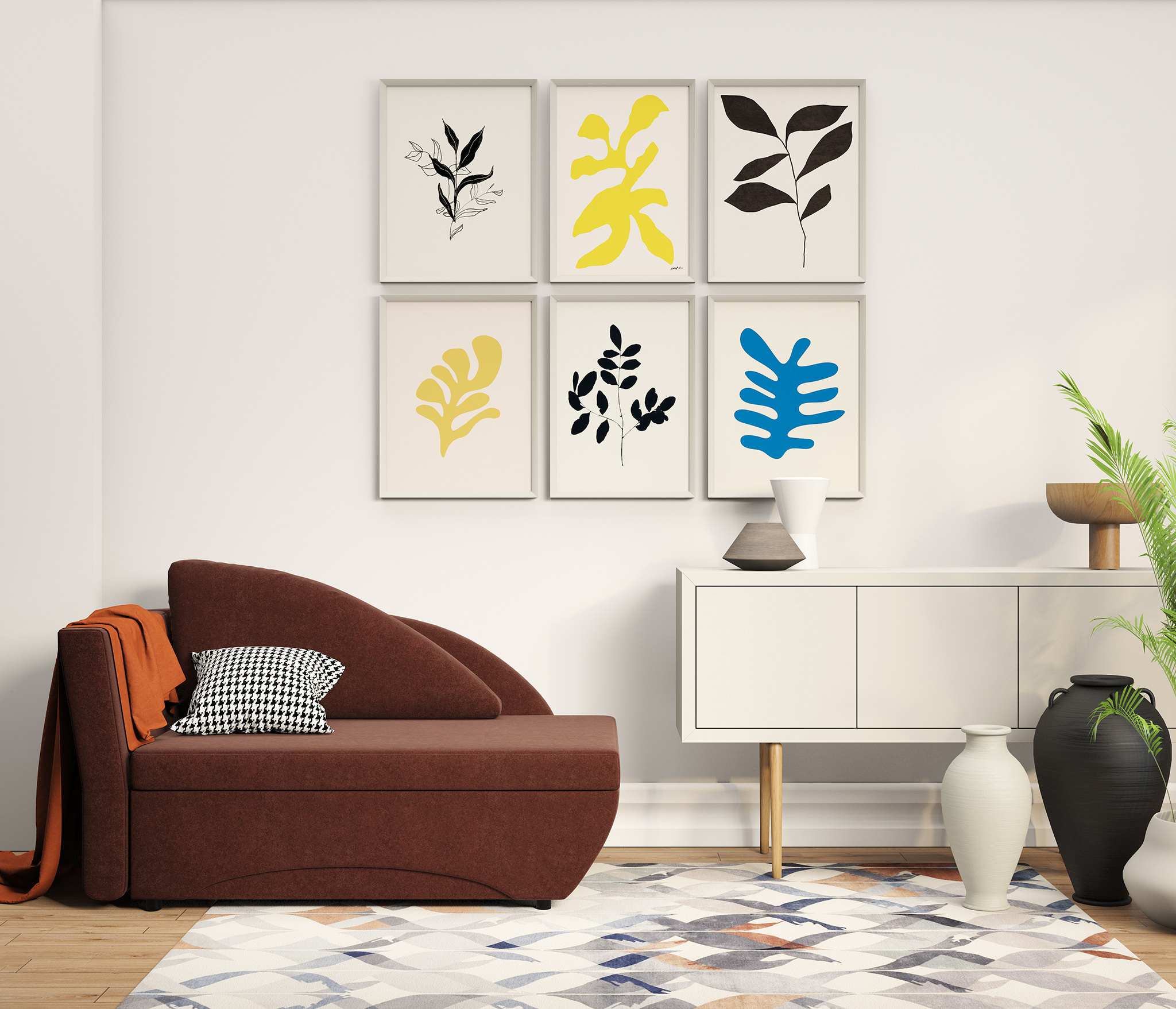 Изображение товара Кушетка Шарм-дизайн Трио 2-местная с ящиком и подушками коричневый велюр