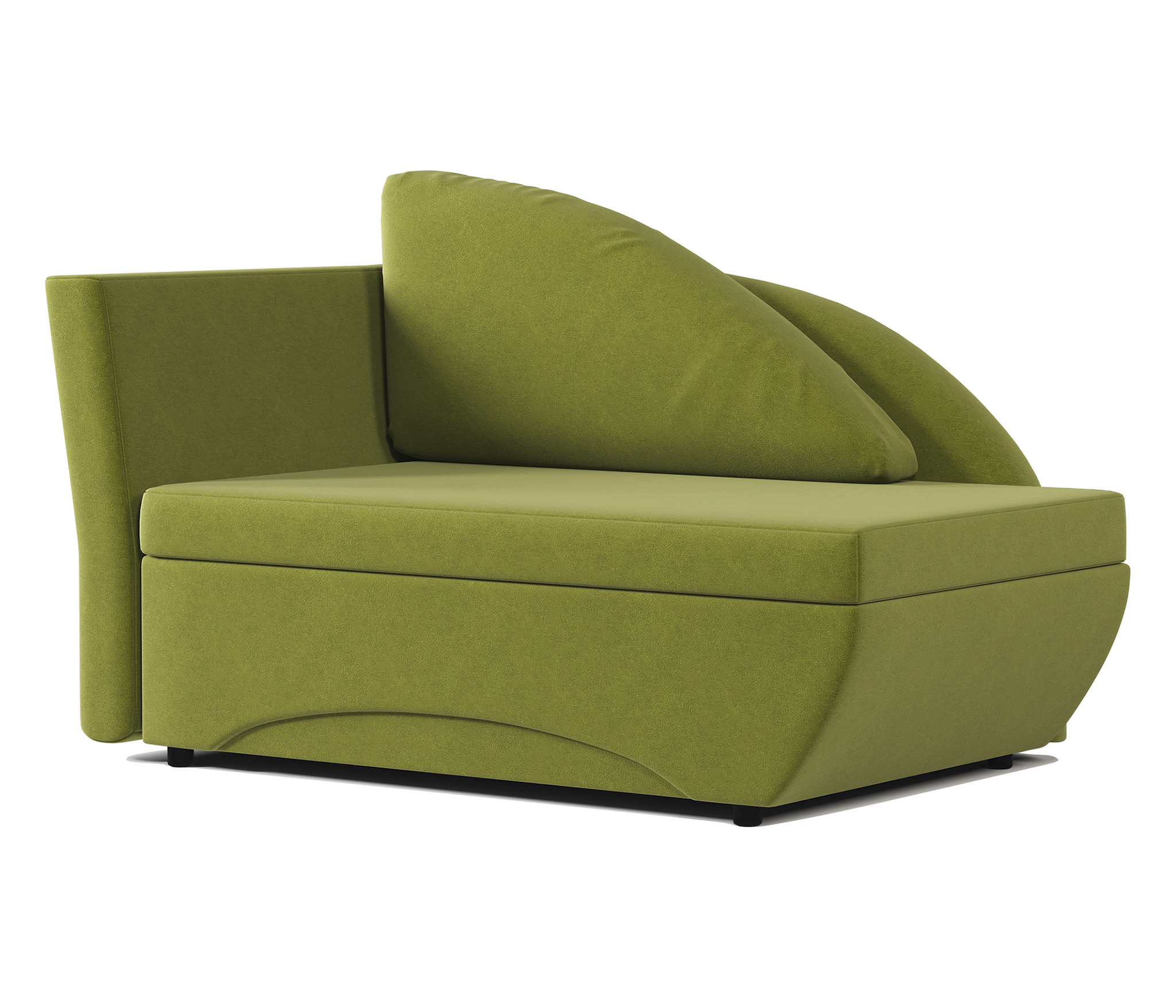 Изображение товара Кушетка Шарм-Дизайн Трио велюр зеленый 152x82x87 см с ящиком