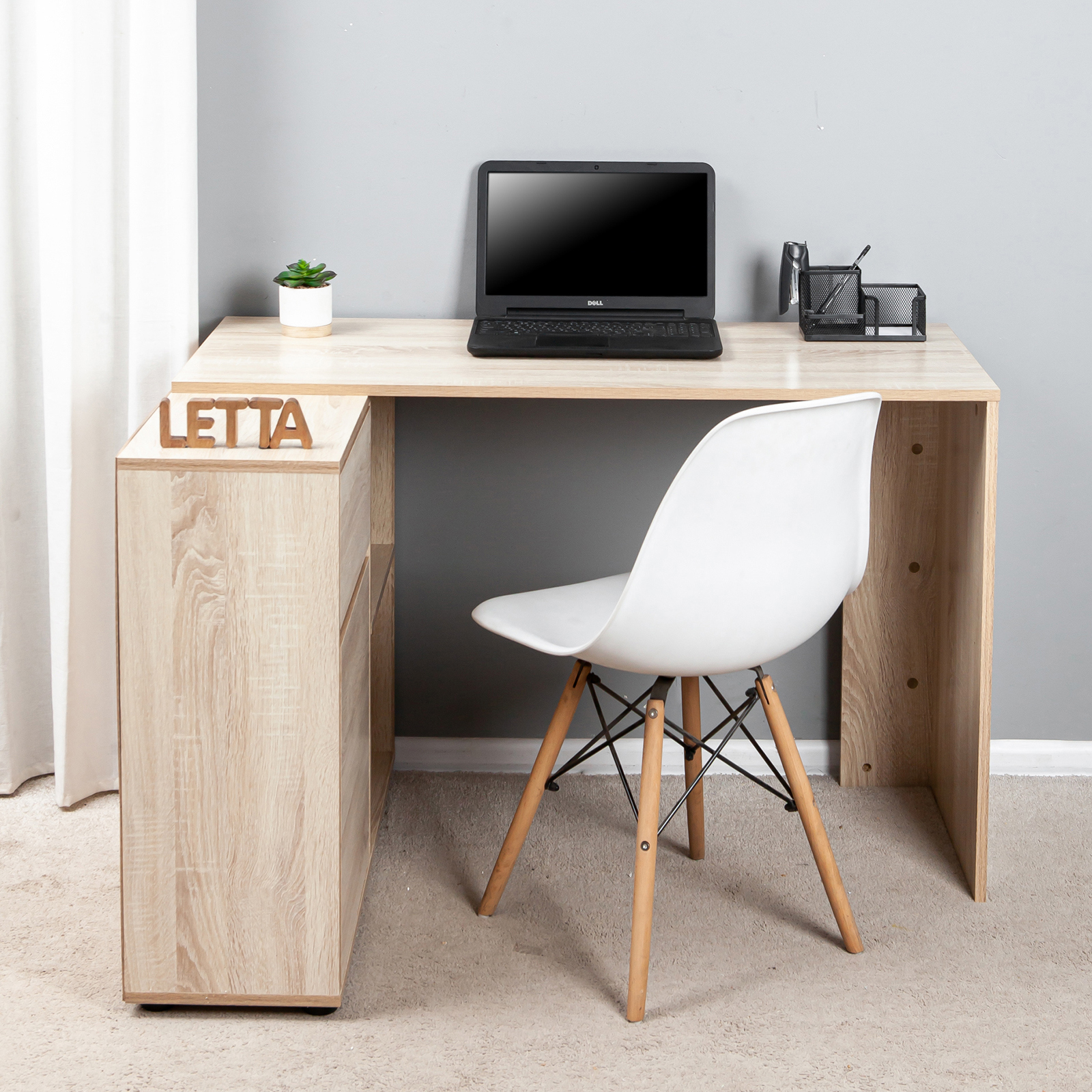 Изображение товара Офисный стол с полкой Letta 2674 115x75x50 см дуб сонома