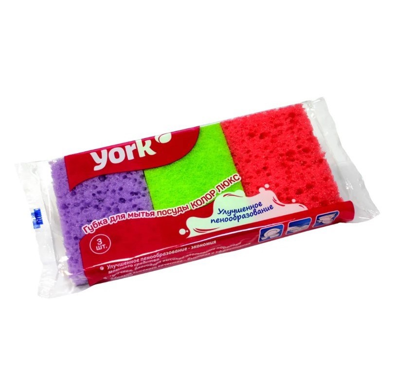 Изображение товара Губка York Колор люкс 3 шт Изображение товара Губка York Колор люкс 3 шт