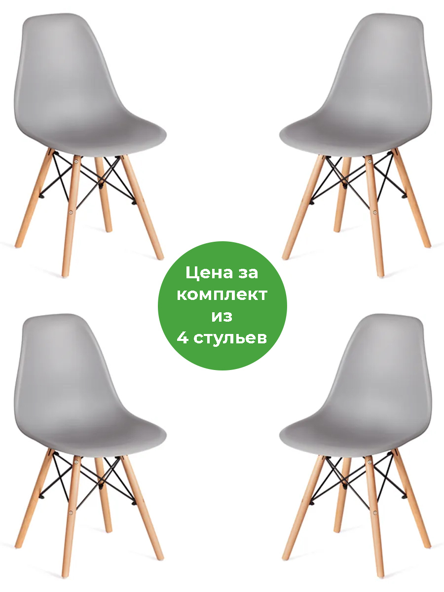 Изображение товара Комплект 4 стульев Tetchair Cindy в современном стиле светло-серый