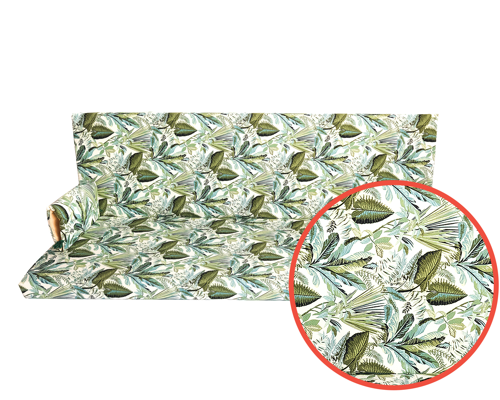 Изображение товара Матрас для садовых качелей Тропические листья 180x60x10 см водоотталкивающая ткань