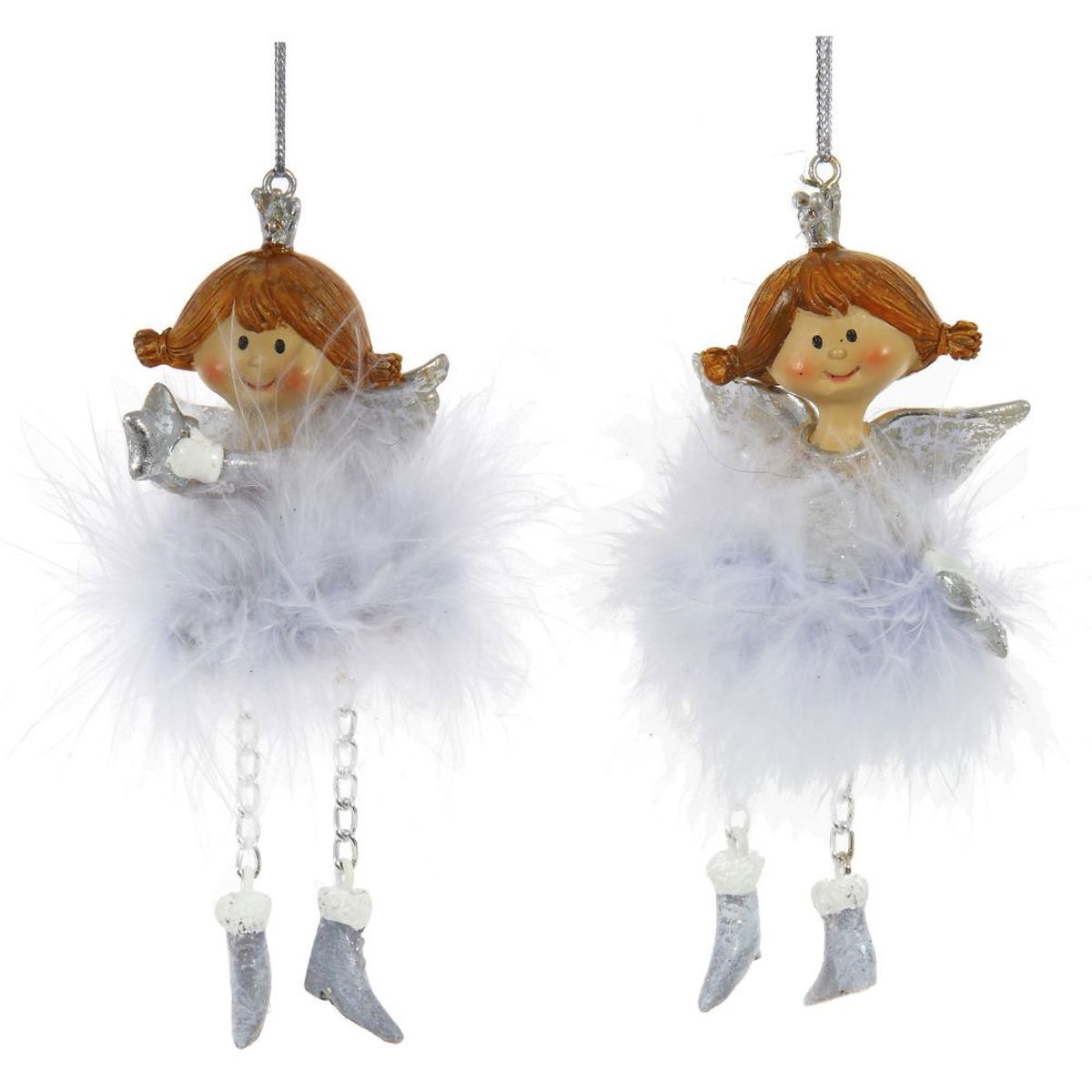 Изображение товара Елочная игрушка Remeco Collection Ангелочек 755537 11x5x5 см в ассортименте цвет серебряный