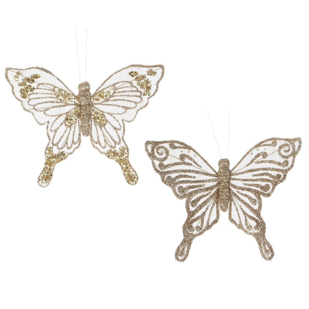 Изображение товара Елочная игрушка Бабочка золотая из металла 2.5x14x15 см Remeco Collection