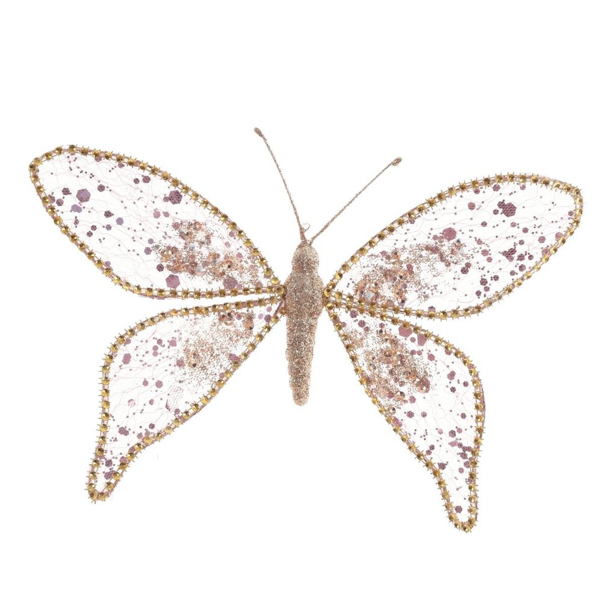 Изображение товара Елочная игрушка Remeco Collection Бабочка 791123 металл золотая 26x20 см