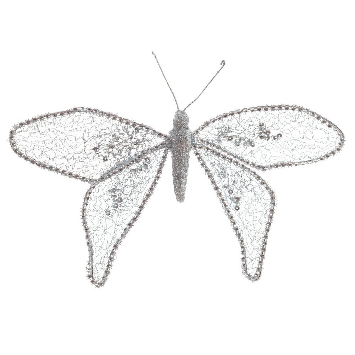 Изображение товара Елочная игрушка Remeco Collection Бабочка 20x26 см серебристая