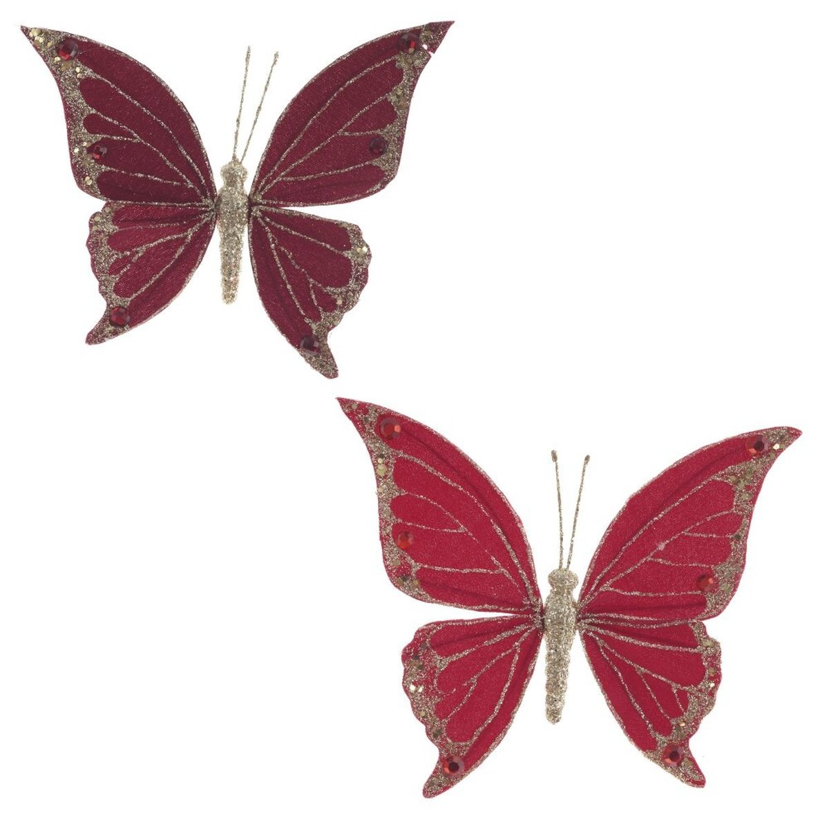 Изображение товара Елочная игрушка Remeco Collection Бабочка 791104 2x18x15 см в ассортименте цвет красный