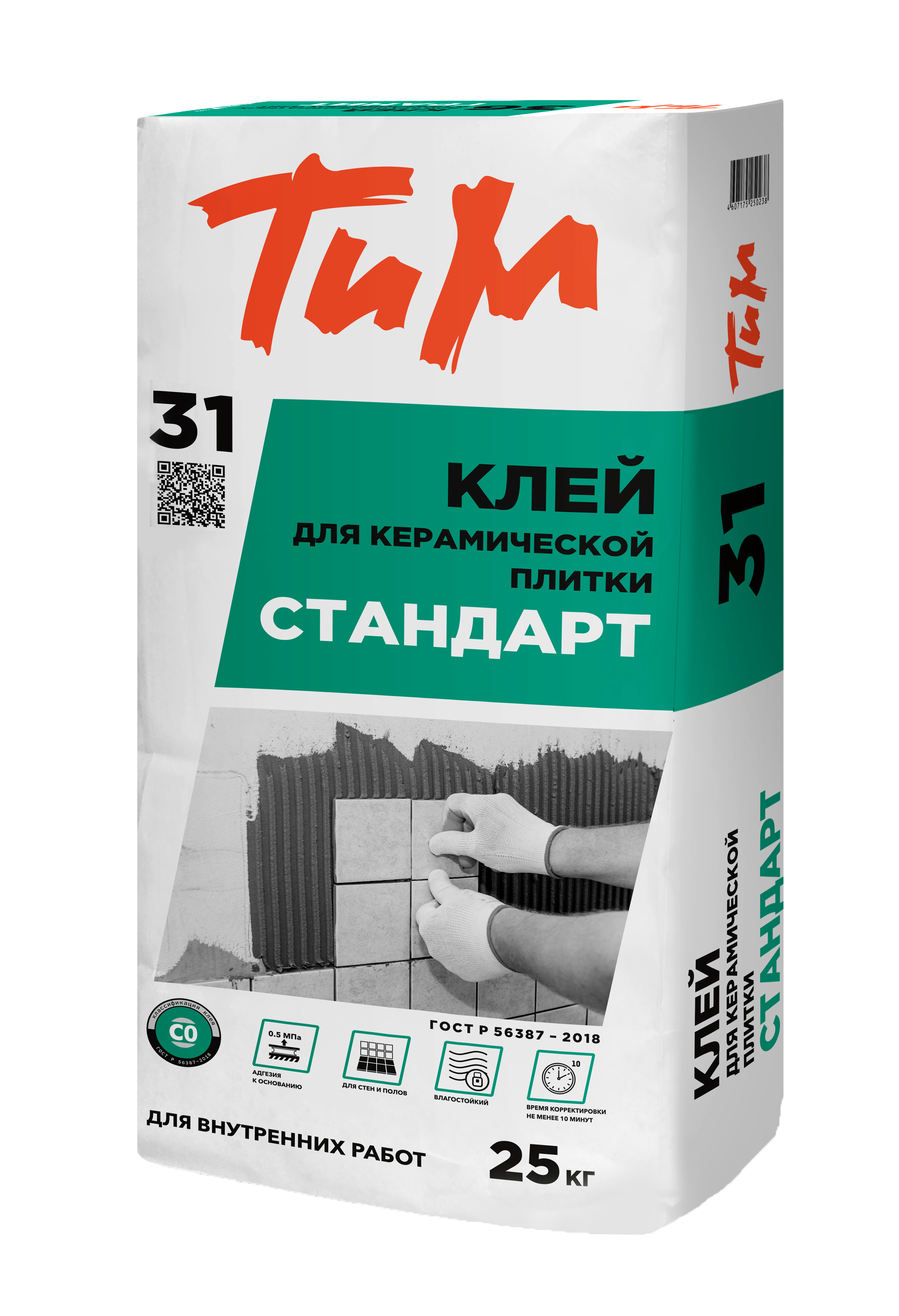 Изображение товара Клей для плитки ТиМ №31 Стандарт 25 кг Изображение товара Клей для плитки ТиМ №31 Стандарт 25 кг