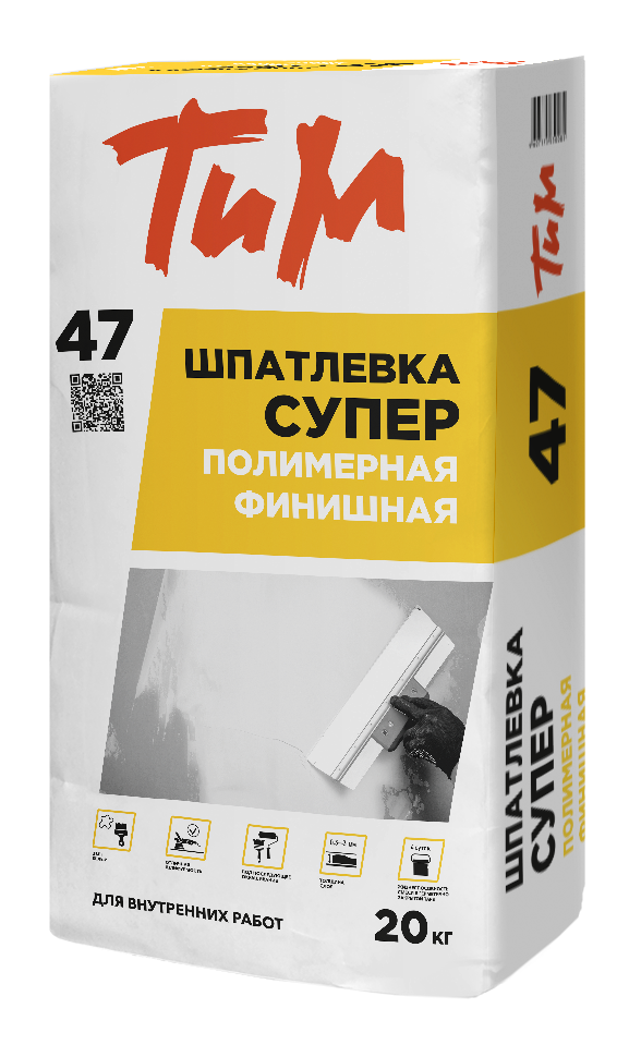 Изображение товара Шпатлёвка полимерная финишная Тим №47 Супер 20 кг