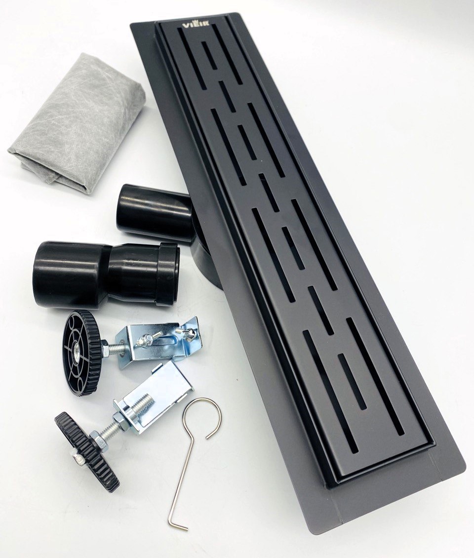 Изображение товара Душевой трап Vieir DL70-360-C 70x700 мм, нержавеющая сталь, черный, с гидрозатвором