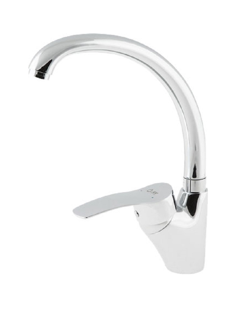 Изображение товара Смеситель для кухни однорычажный Av engineering AVQUN4-B088 излив 24.5 см цвет черный