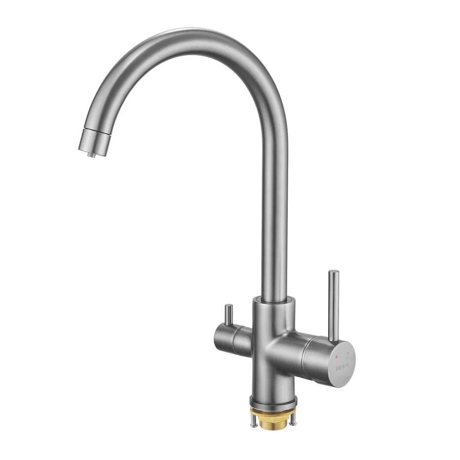 Изображение товара Кухонный смеситель Shevanik S128T однорычажный черный с выдвижным изливом 24 см