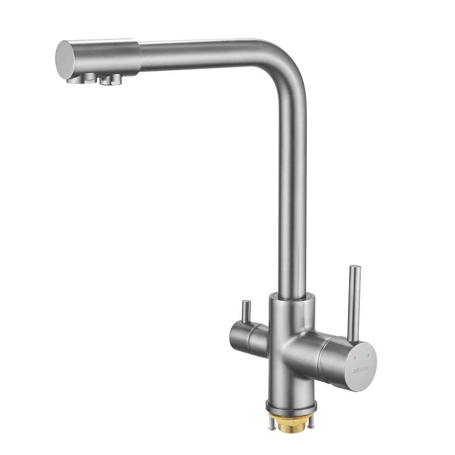 Изображение товара Однорычажный смеситель для кухни Shevanik S328T с фильтром, черный