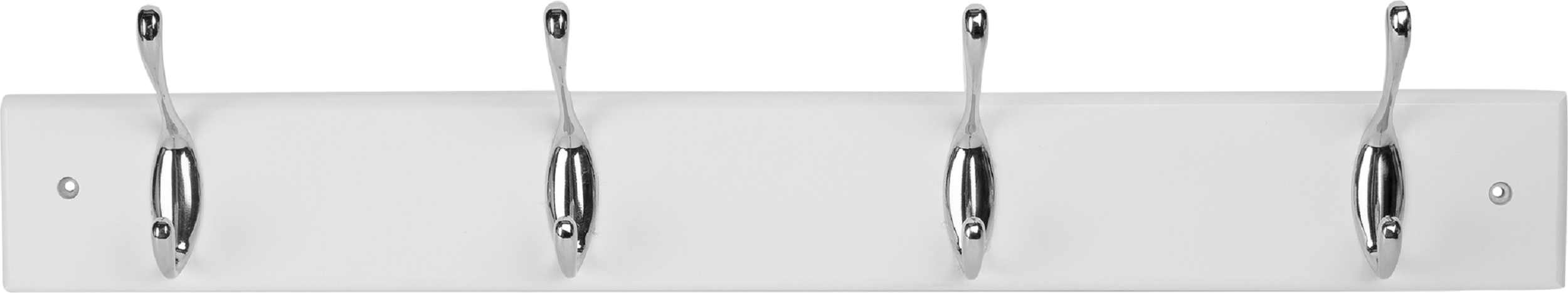 Вешалка настенная 4 крючка 54.8x10.5x7.4 см дерево цвет белый